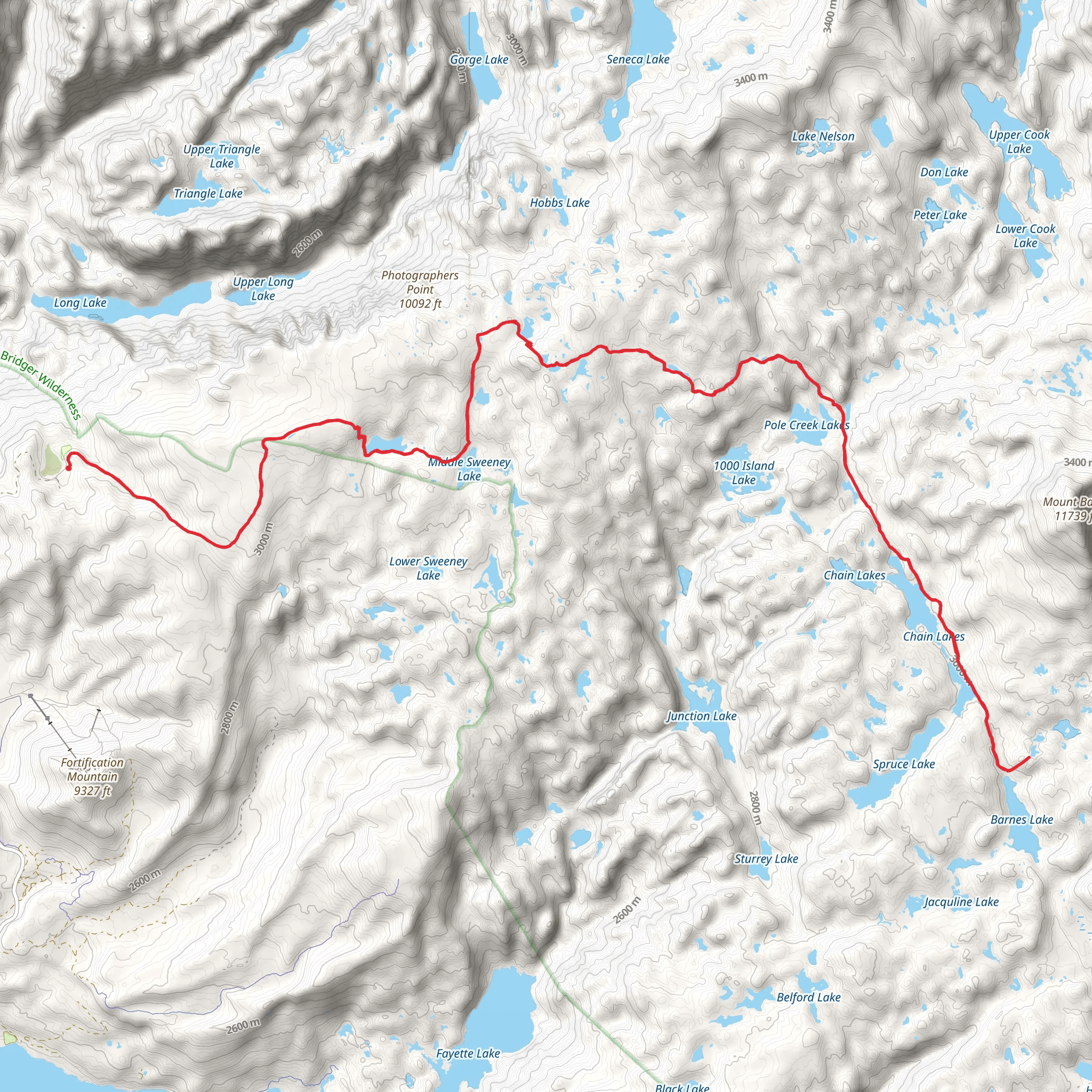 Pole Creek Trail and Highline Trail mobile static map