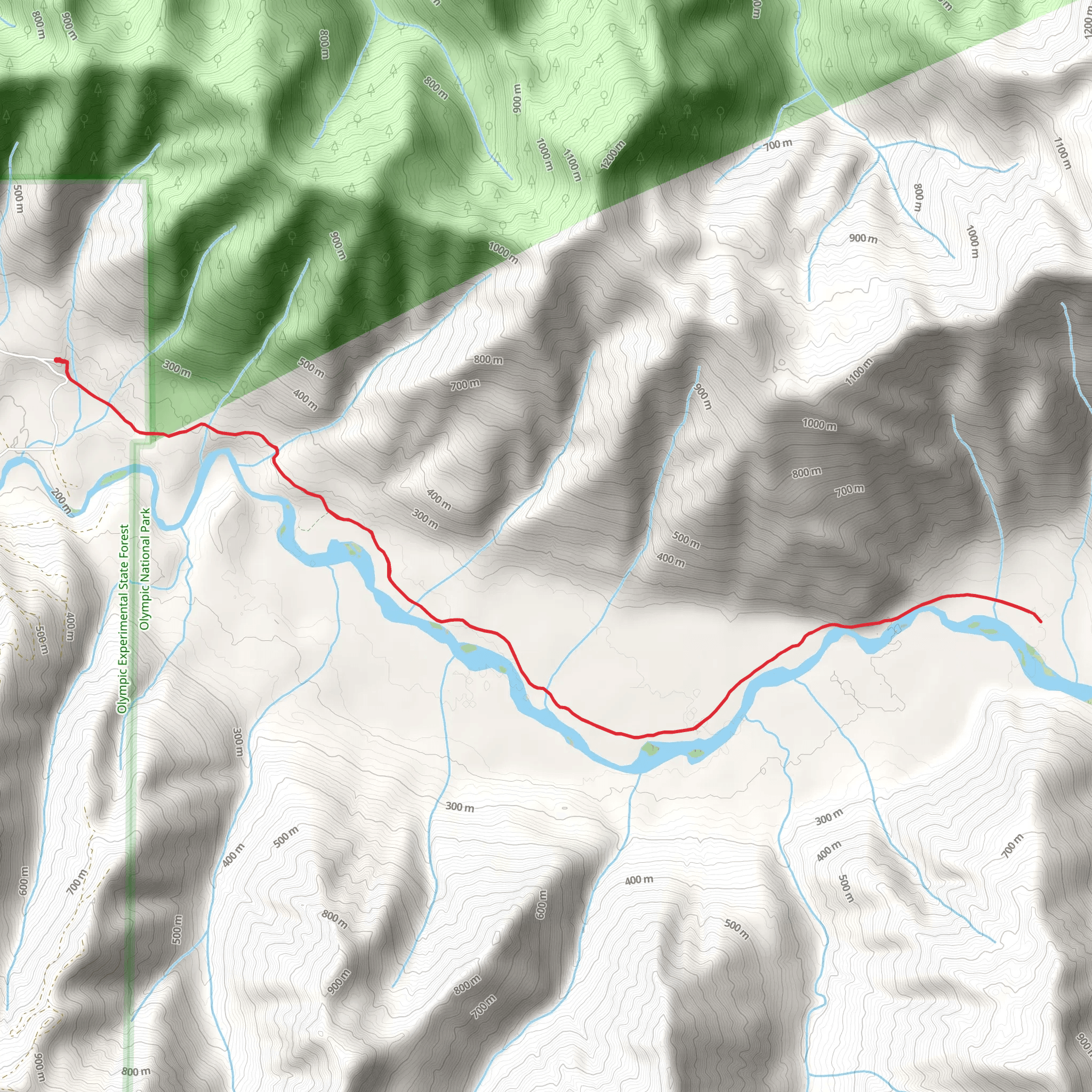 South Fork Hoh River Trail mobile static map