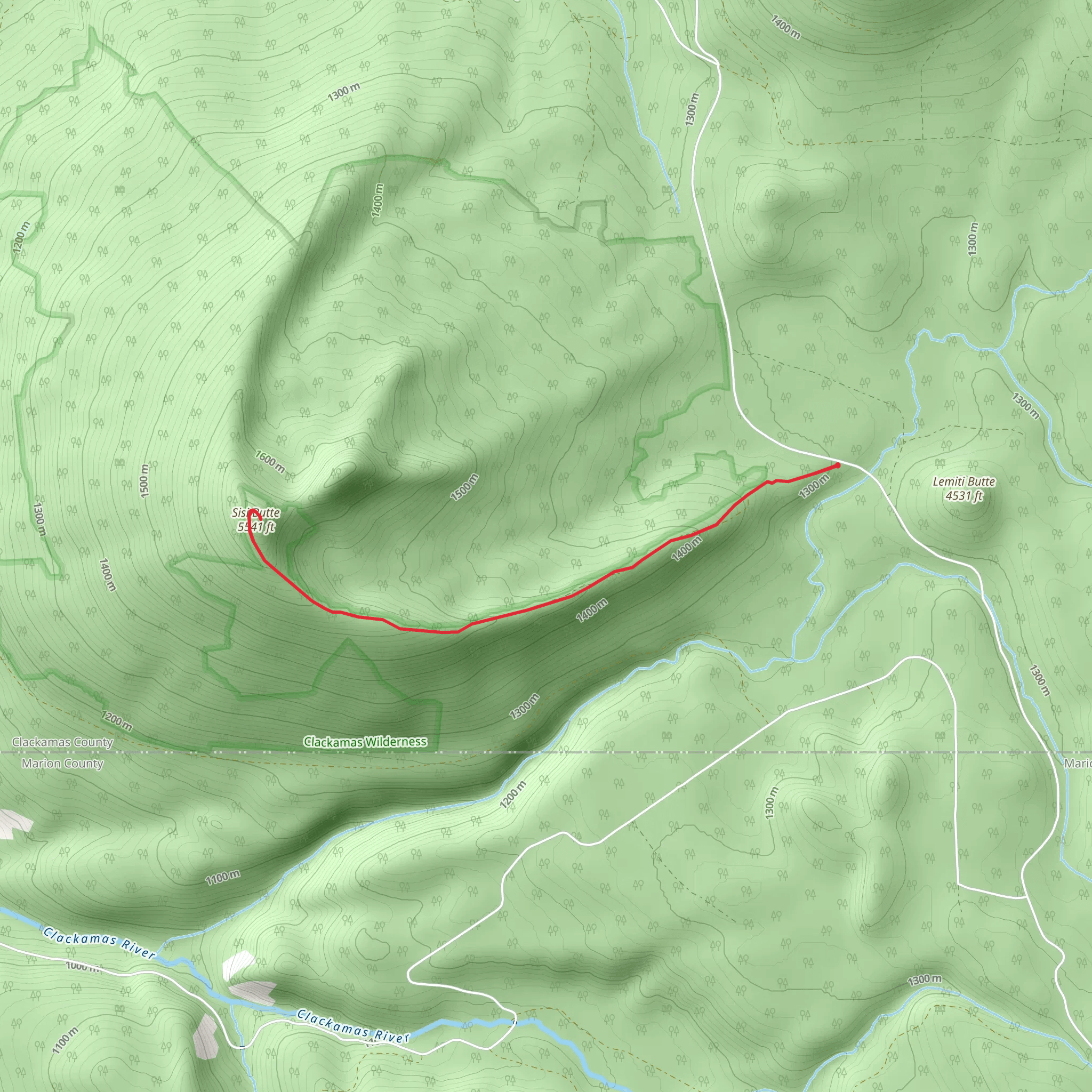 Sisi Butte Out and Back mobile static map