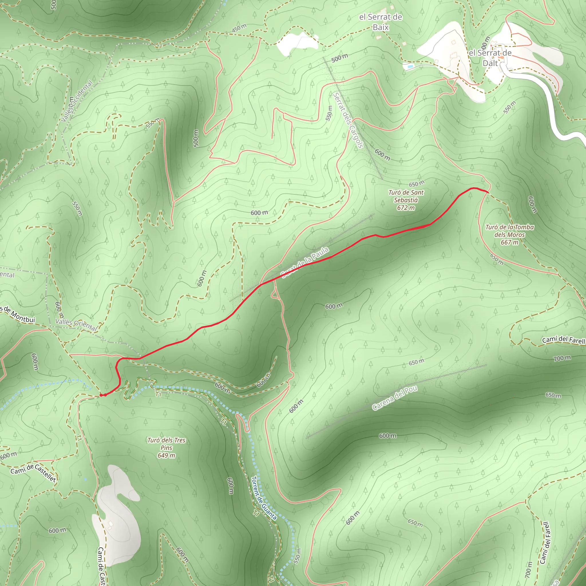 Cerro de los Tres Pins - Cerro de San Sebastián PR C 48-1 mobile static map