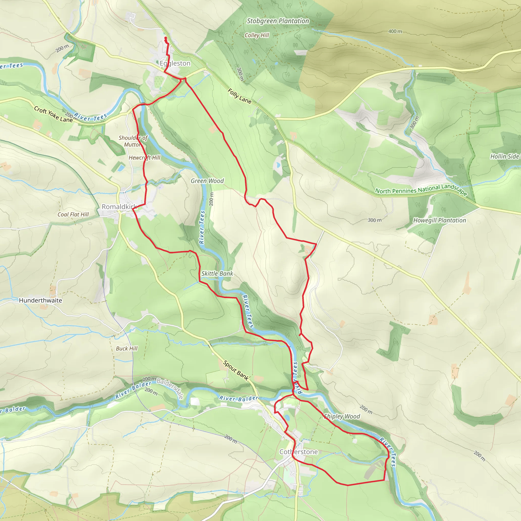 Percy Myre Rock and Hewcroft Hill Loop mobile static map