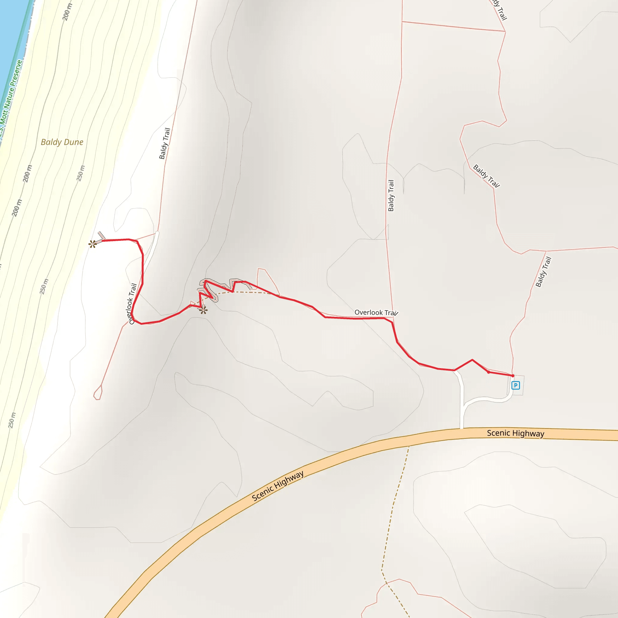 Arcadia Dunes - The CS Mott Nature Preserve Short Walk mobile static map