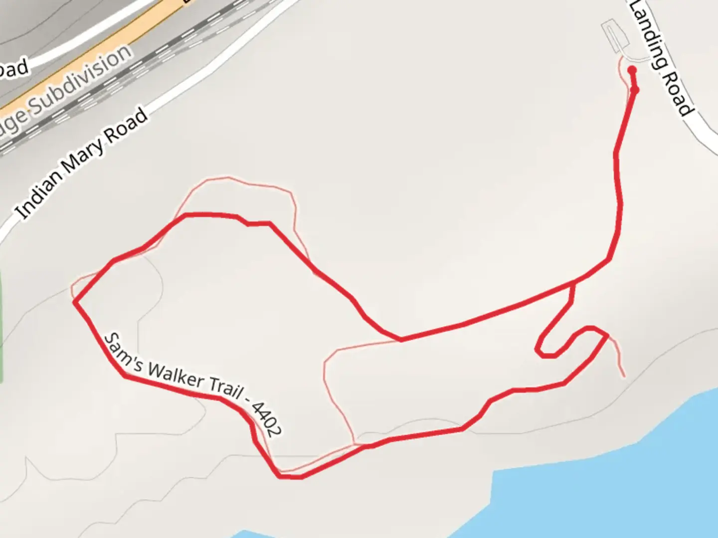 An image depicting the trail Sams Walker Loop Trail and its surrounding area.