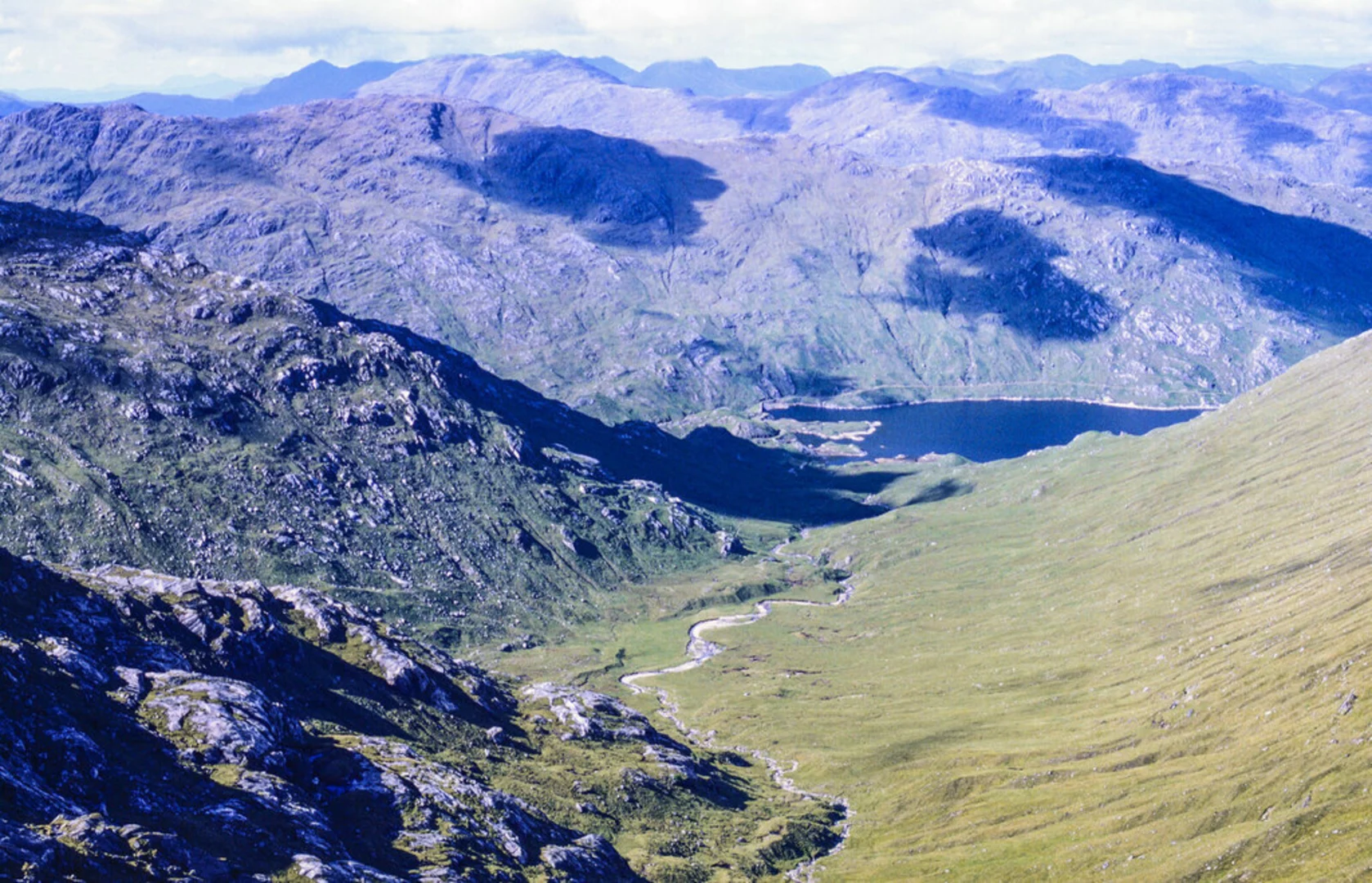 An image depicting the trail Sgùrr nan Coireachan - Glen Dessary and its surrounding area.