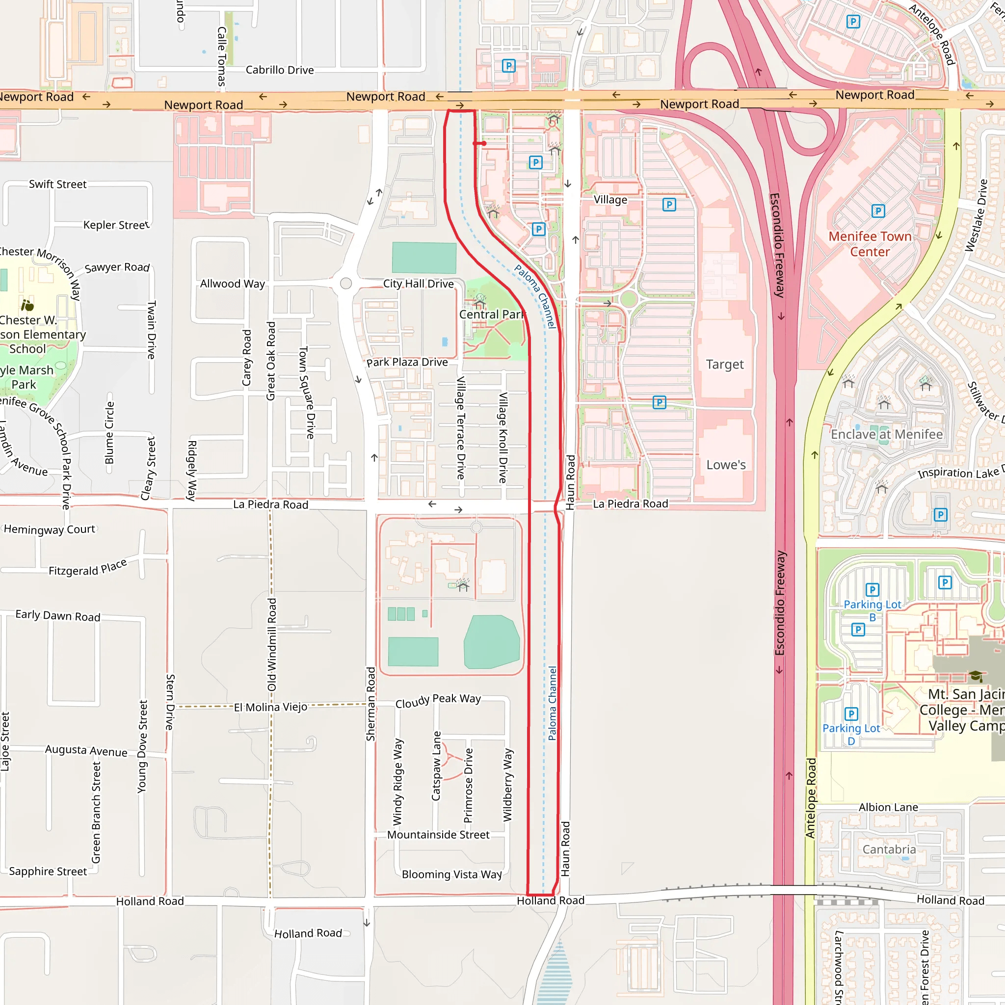 Paloma Channel Loop from Newport Road mobile static map
