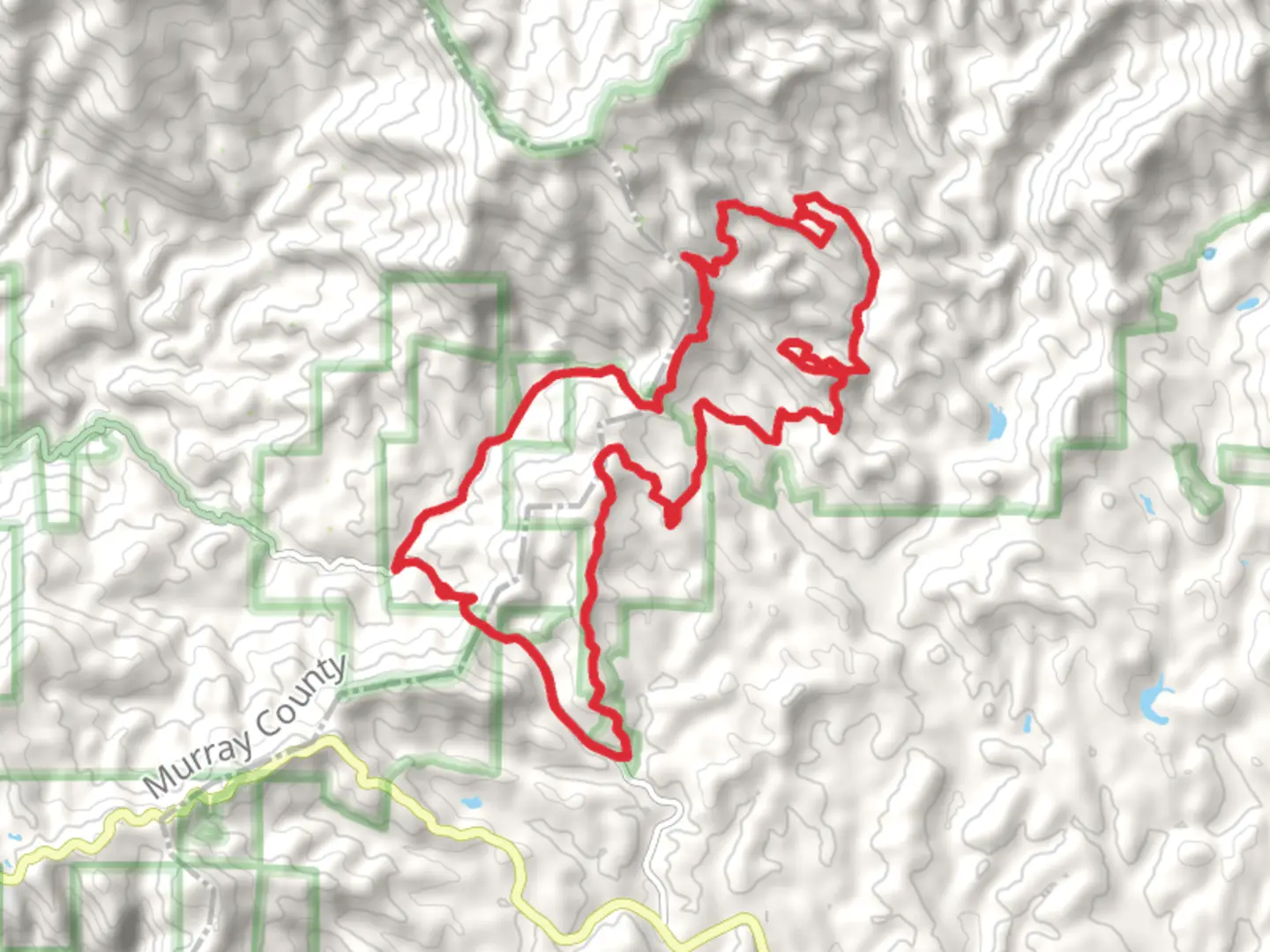 An image depicting the trail Potatopatch, Bear Creek and Double Top Loop Trail and its surrounding area.