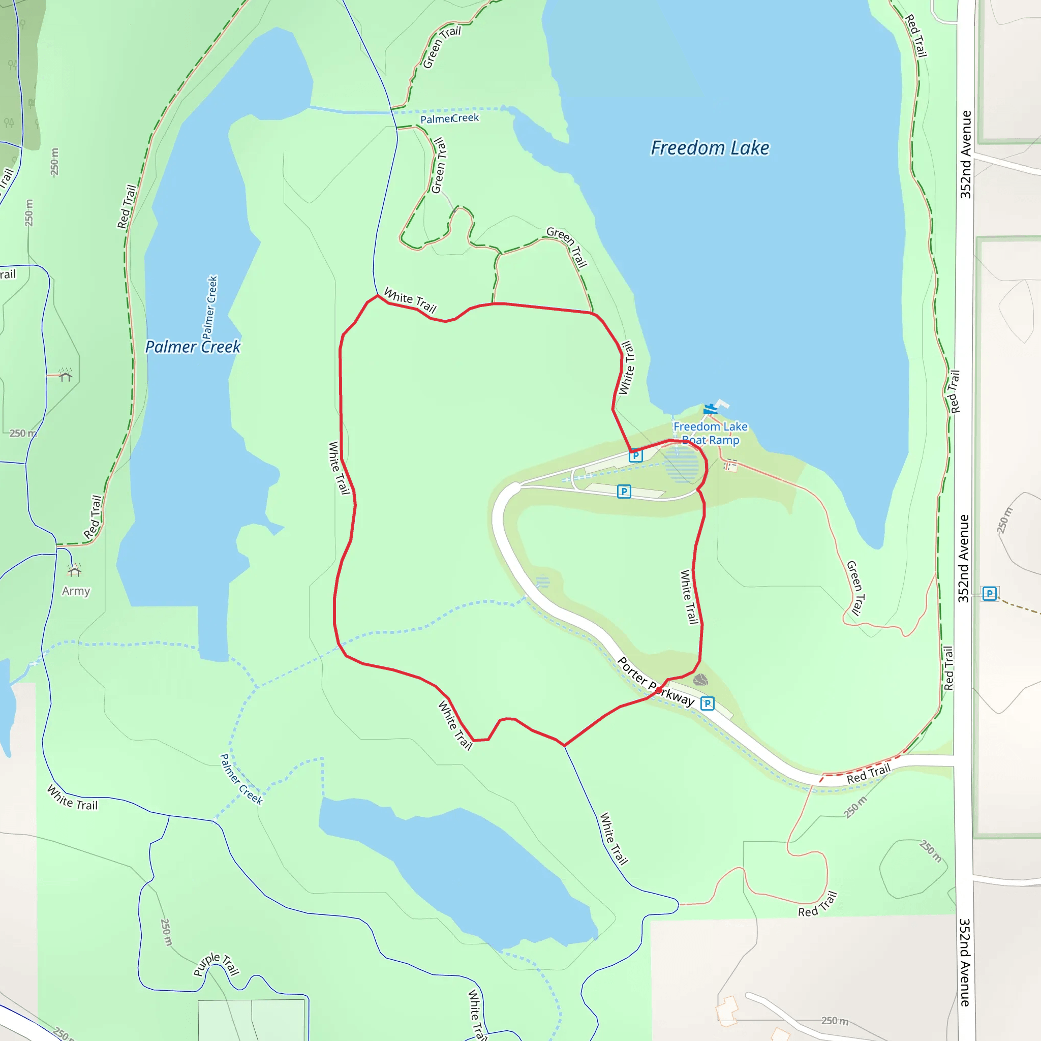 White Loop Trail mobile static map