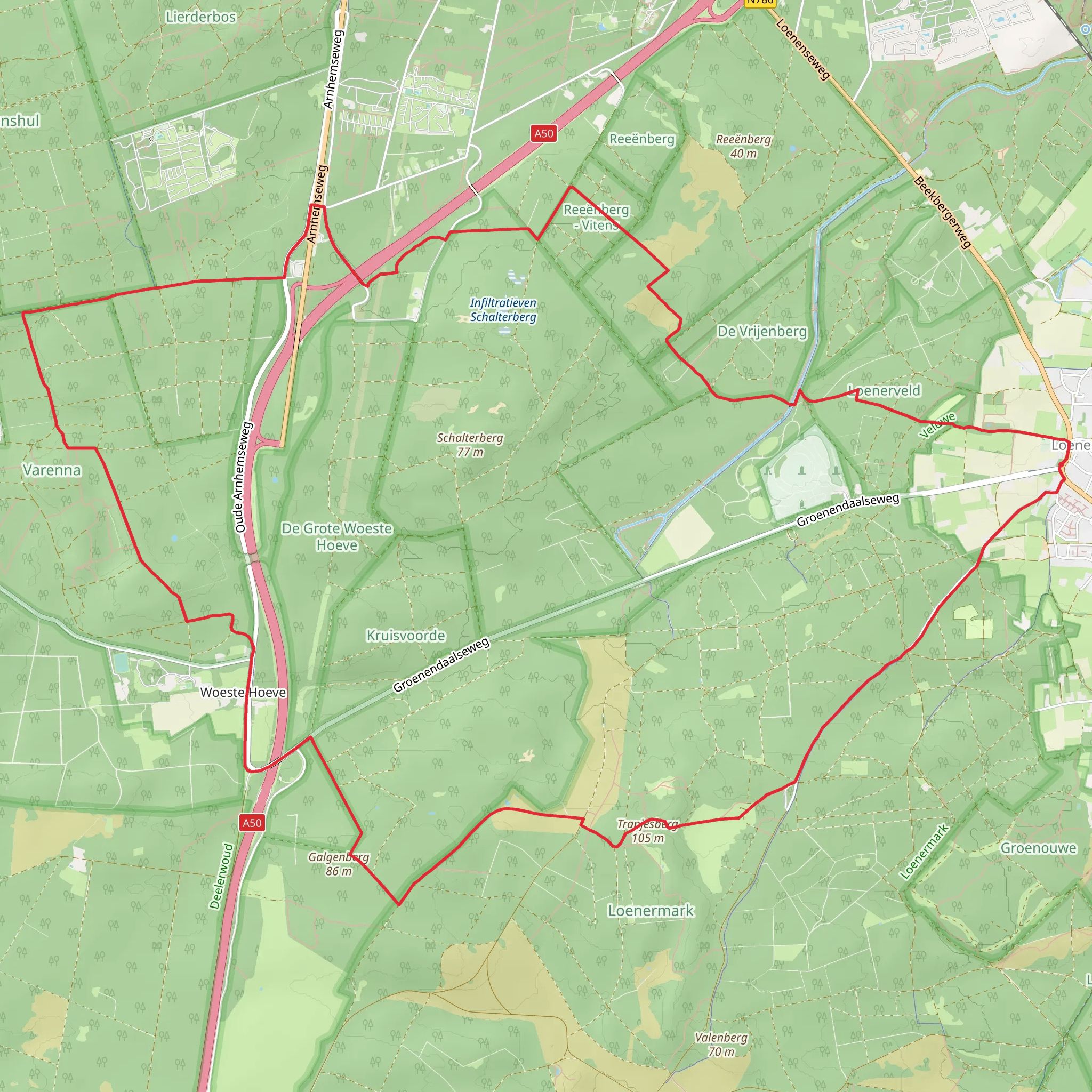 Schansenberg, Varenna and Trapjesberg Loop mobile static map