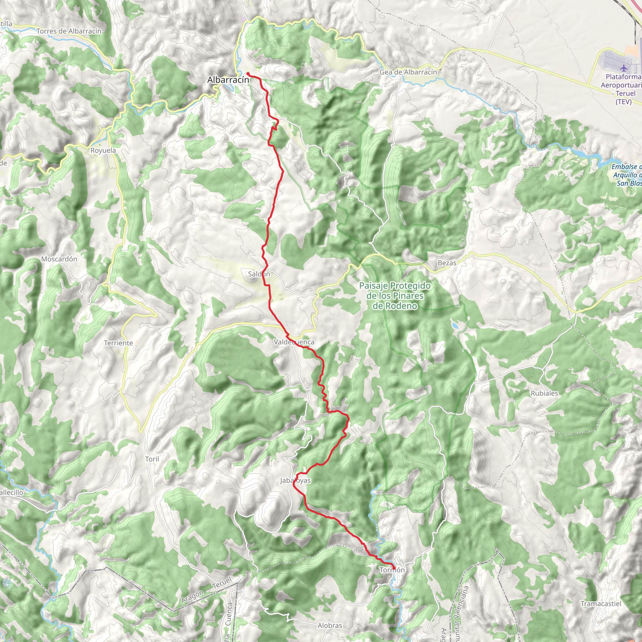 Albarracin - Tormon PR TE 005a mobile static map