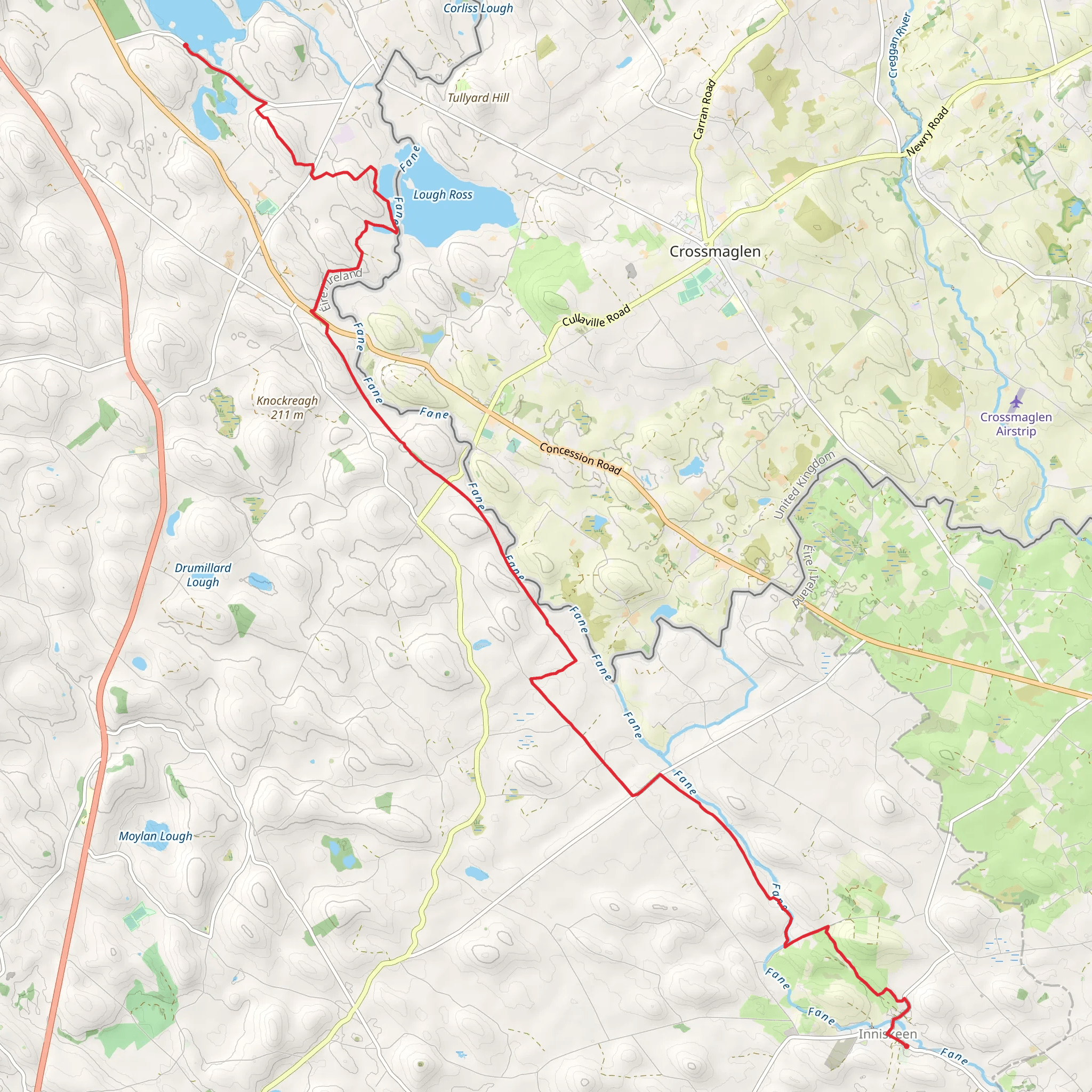 The Monaghan Way mobile static map