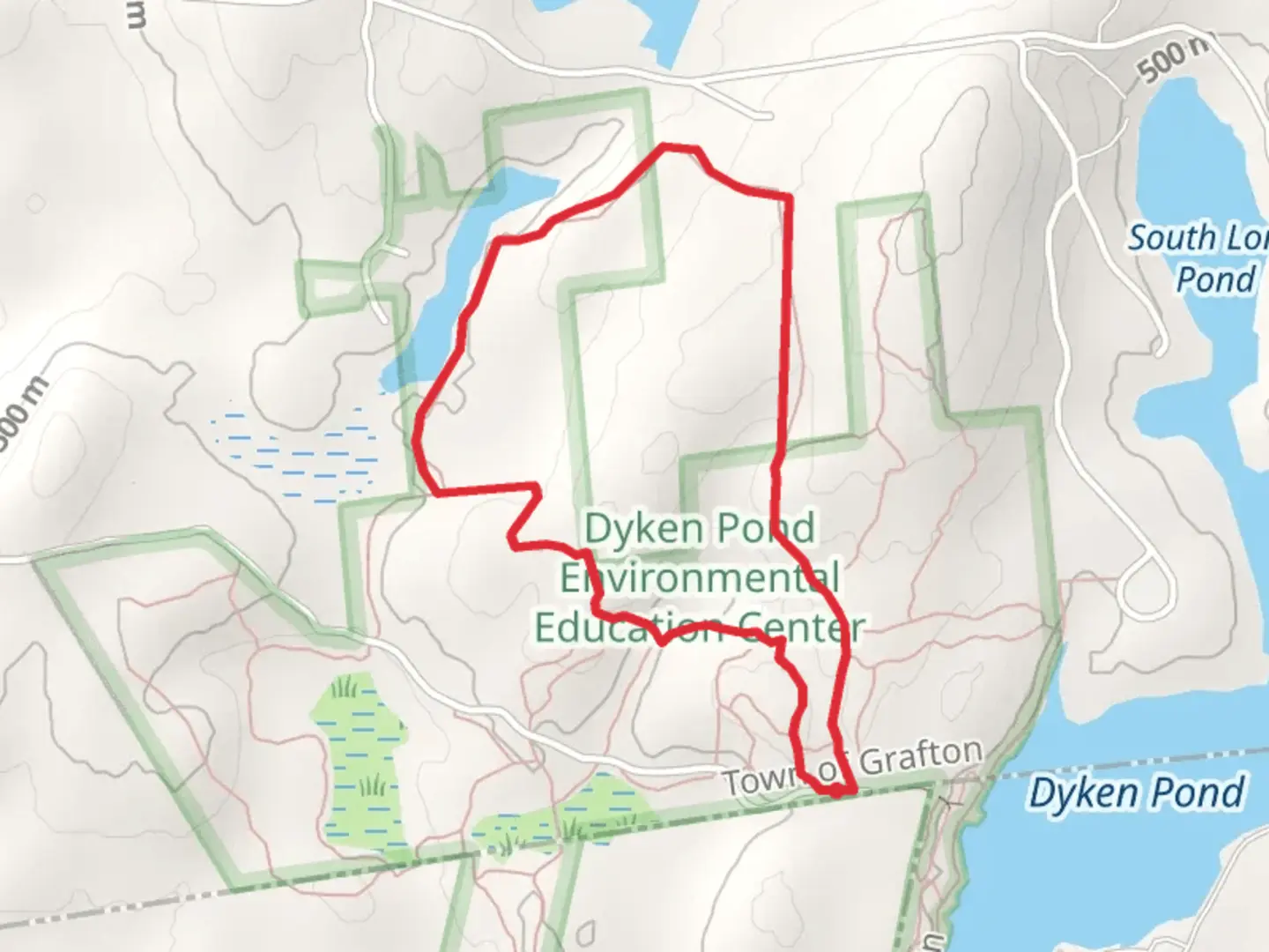 An image depicting the trail Newcomb Pond Trail and Abbt Farm Trail Loop and its surrounding area.