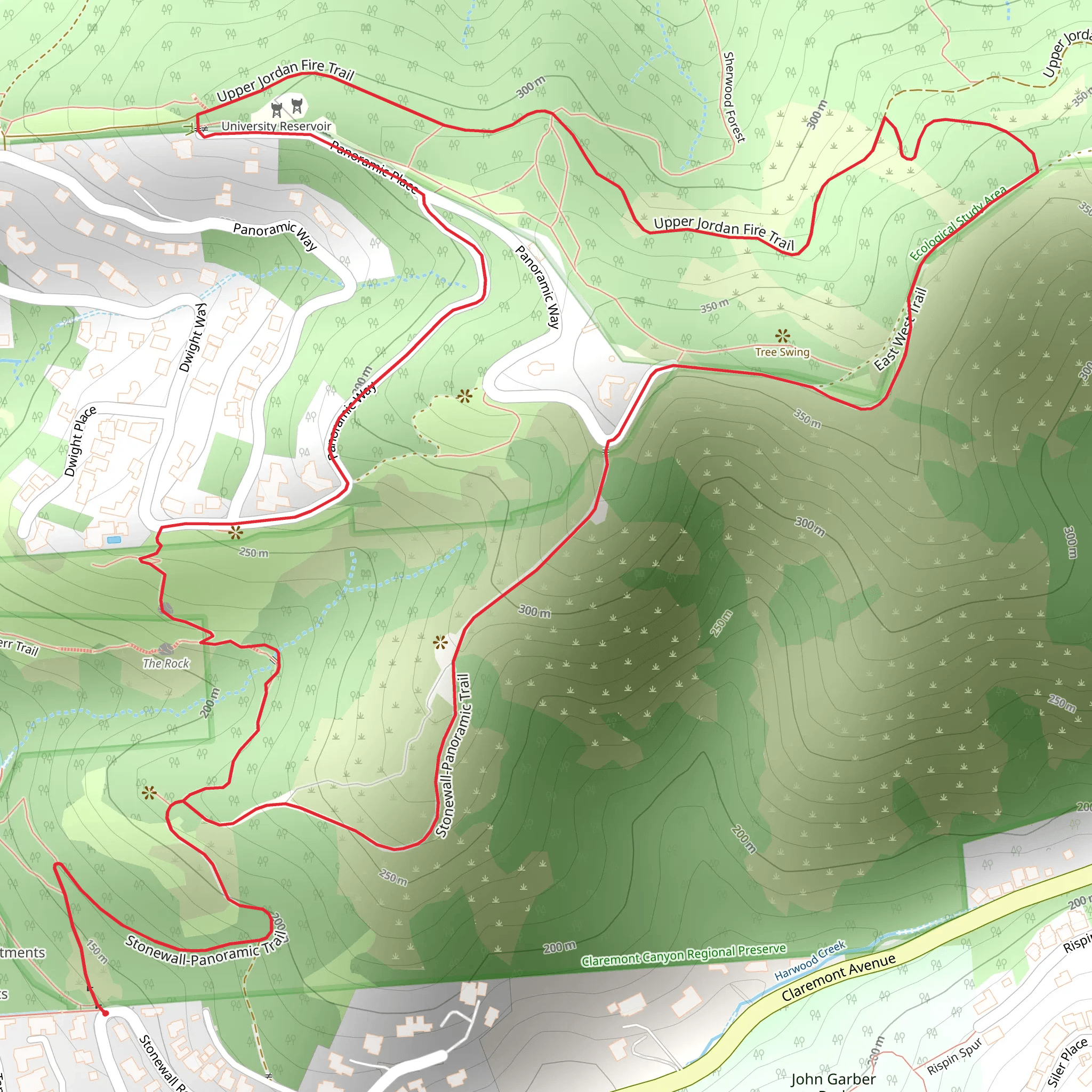 Stonewall-Panoramic, East West and Clark Kerr Loop Trail mobile static map