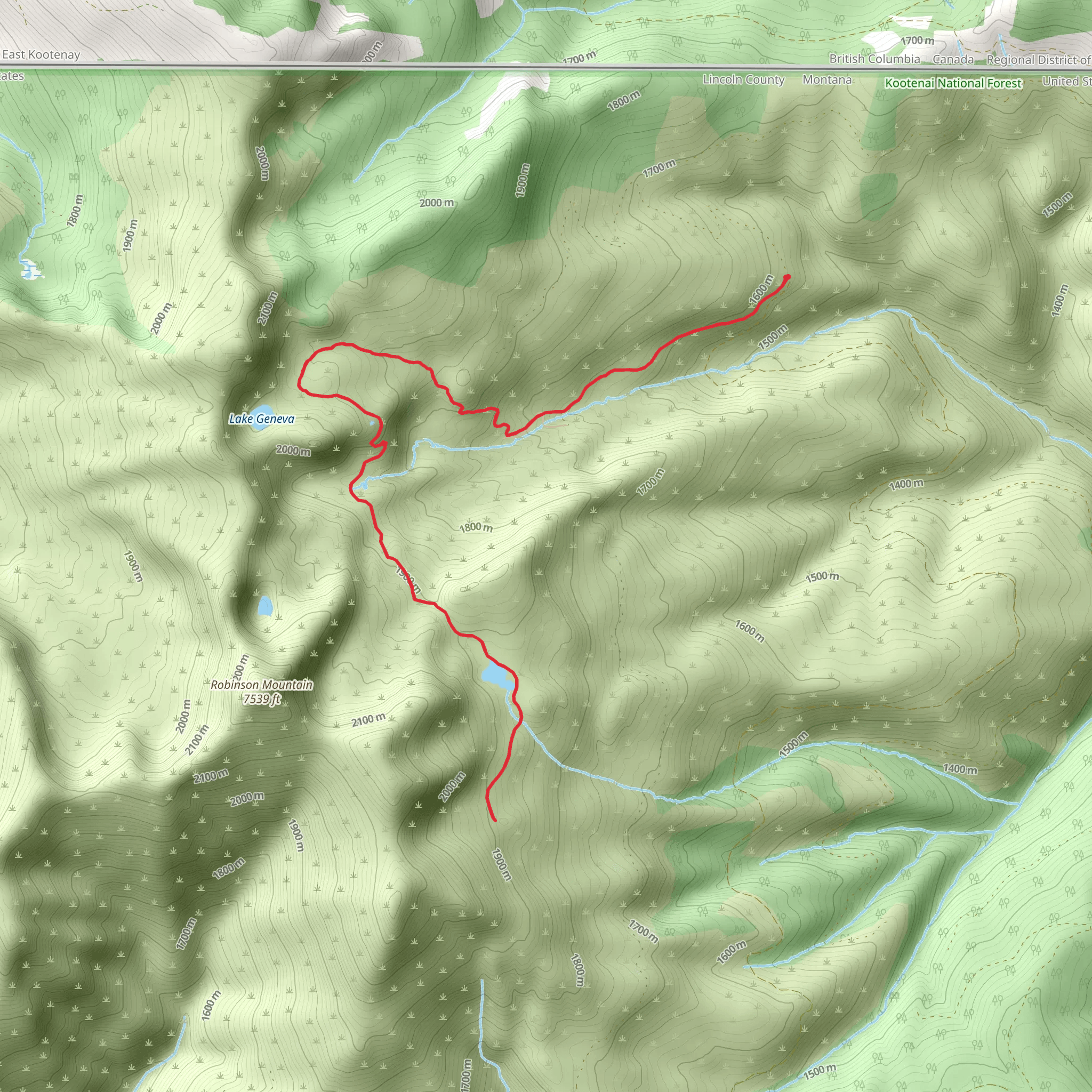 Young Creek via Geneva Lake Trail mobile static map