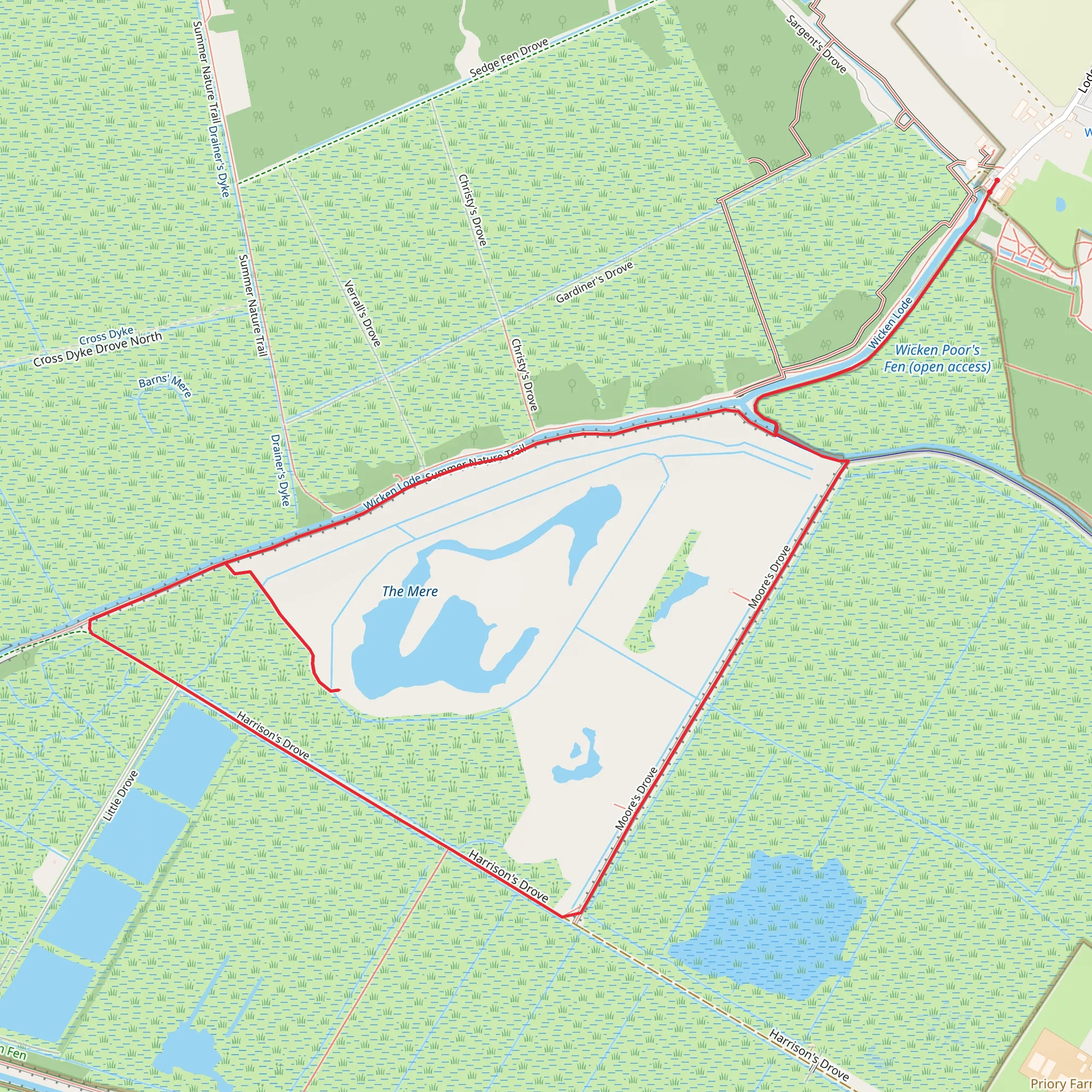 Wicken Fen Adventurers Trail - Cambridgeshire mobile static map