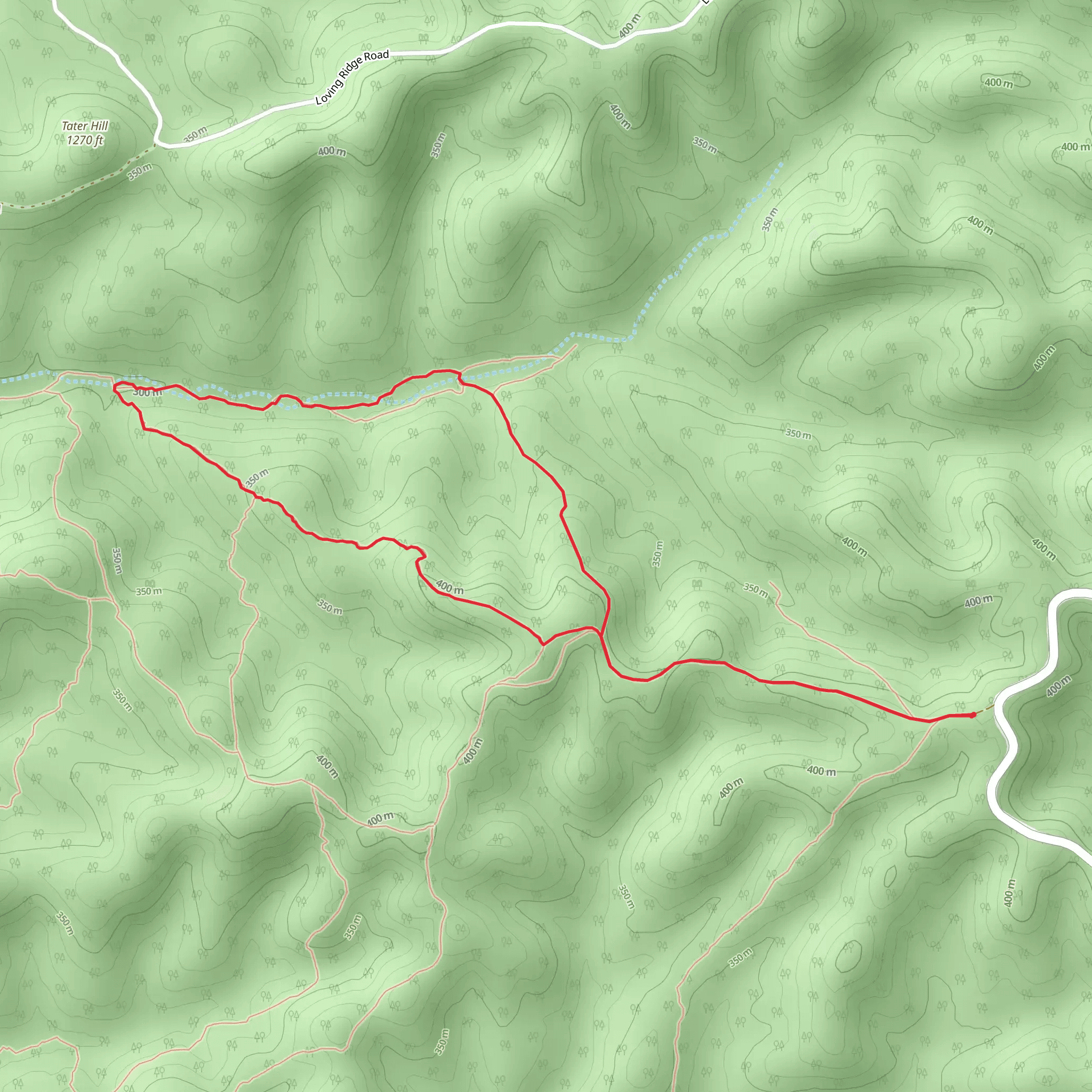 Cedar Glade and Math Branch Loop mobile static map
