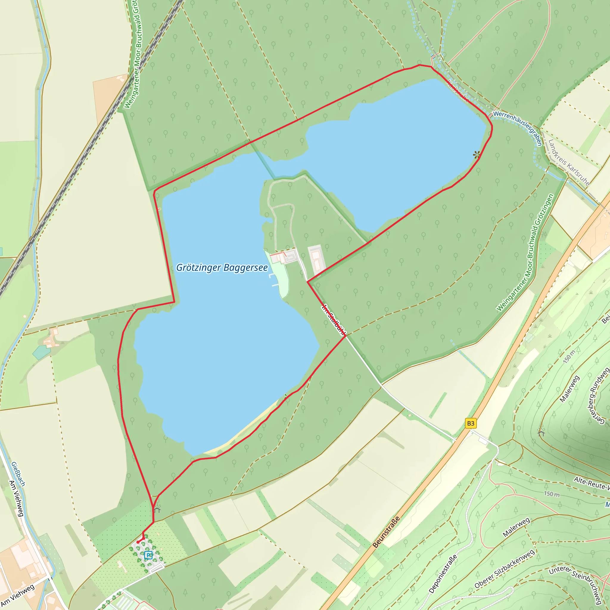 Grotzinger Baggersee Loop mobile static map
