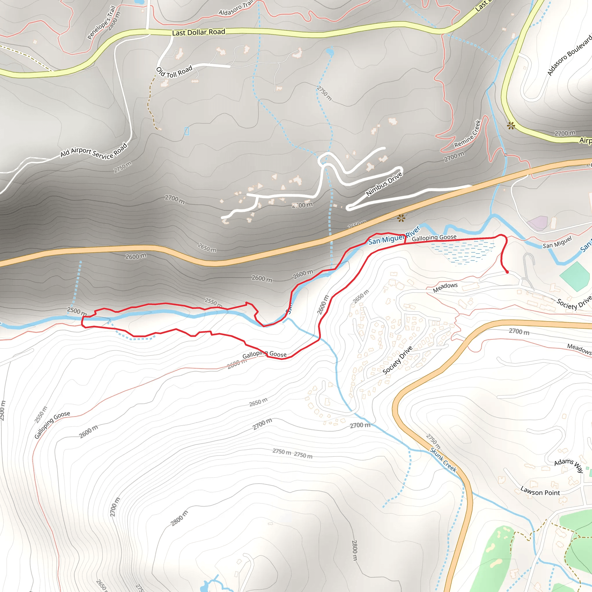 Galloping Goose and San Miguel River Loop mobile static map