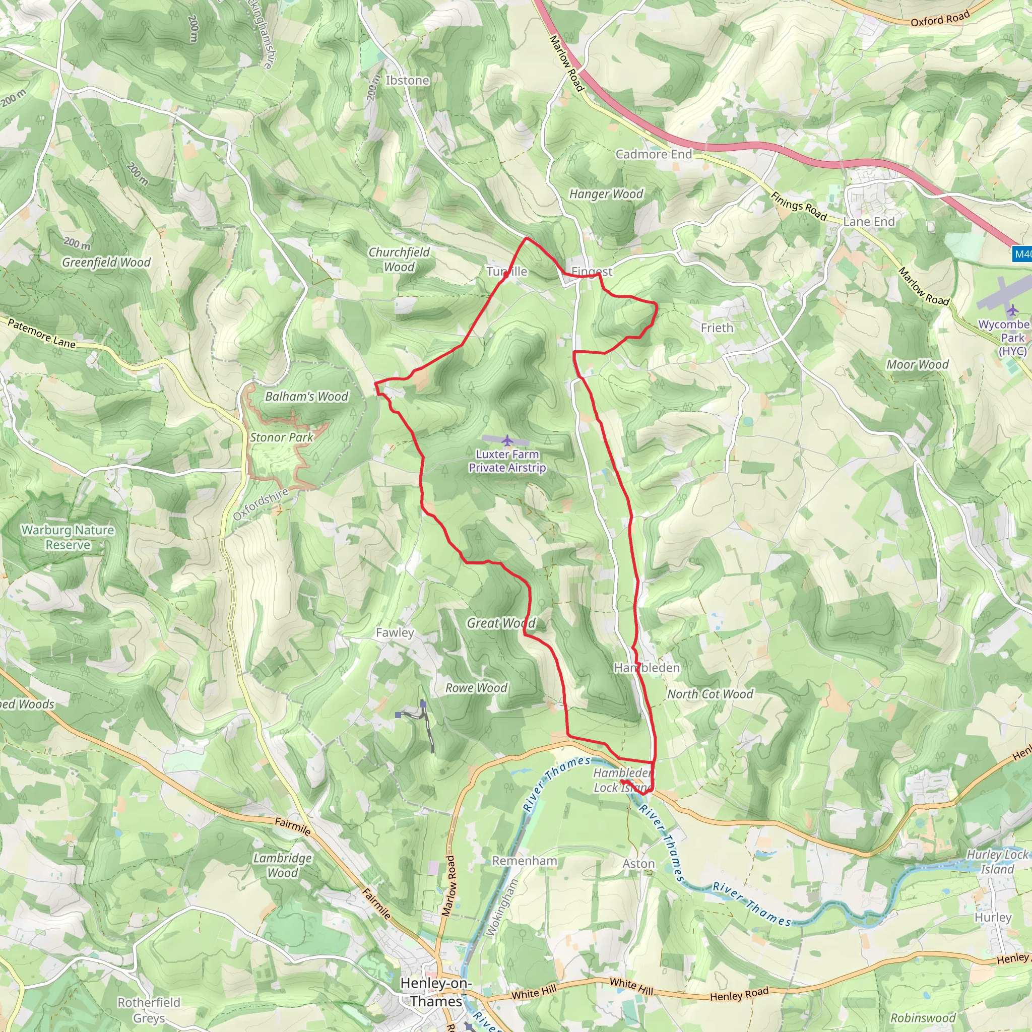 Skirmett and Hambleden Lock Loop mobile static map