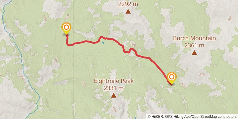 Billy Goat Pass Loop Trail via Hidden Lakes Trail stage 2 Map