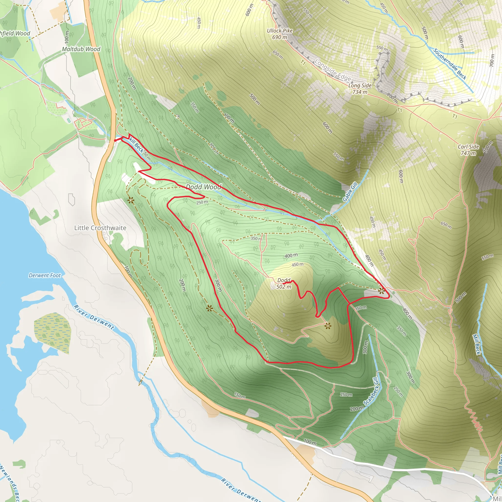 Dodd Wood Loop mobile static map