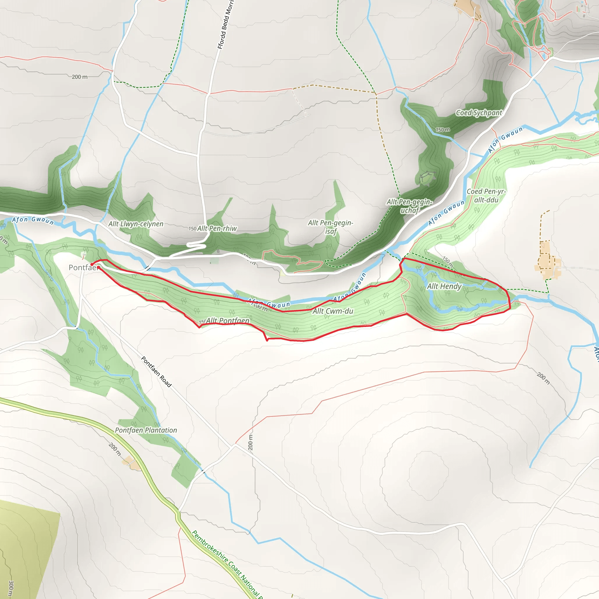 Allt Ponfaen - 2 mobile static map