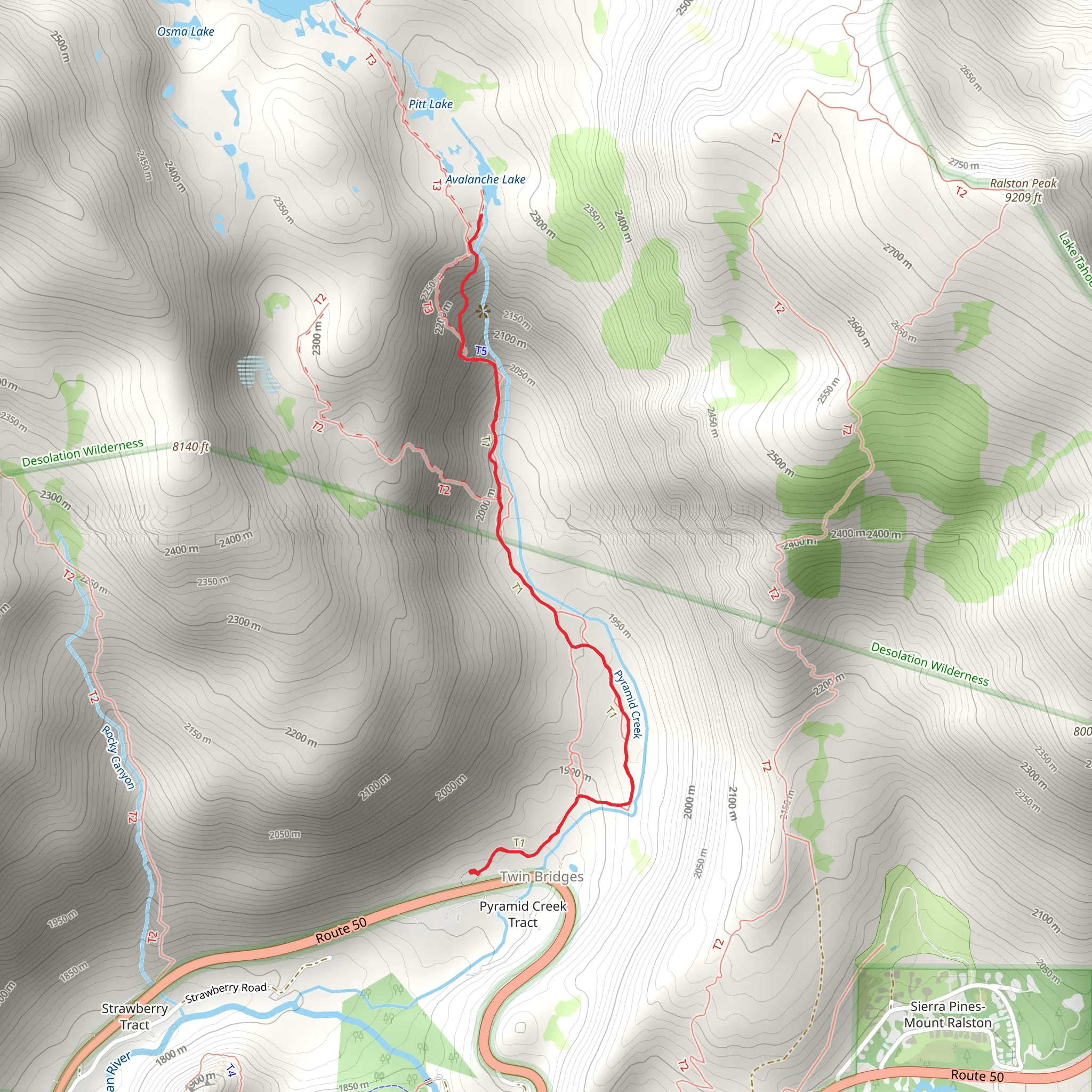 Avalanche Lake and Pyramid Trail mobile static map
