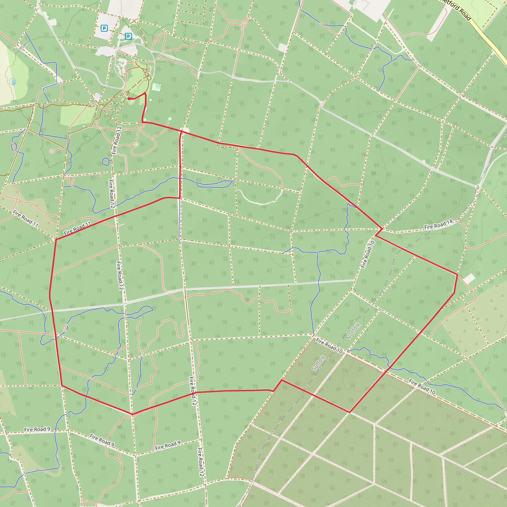 Thetford Forest mobile static map