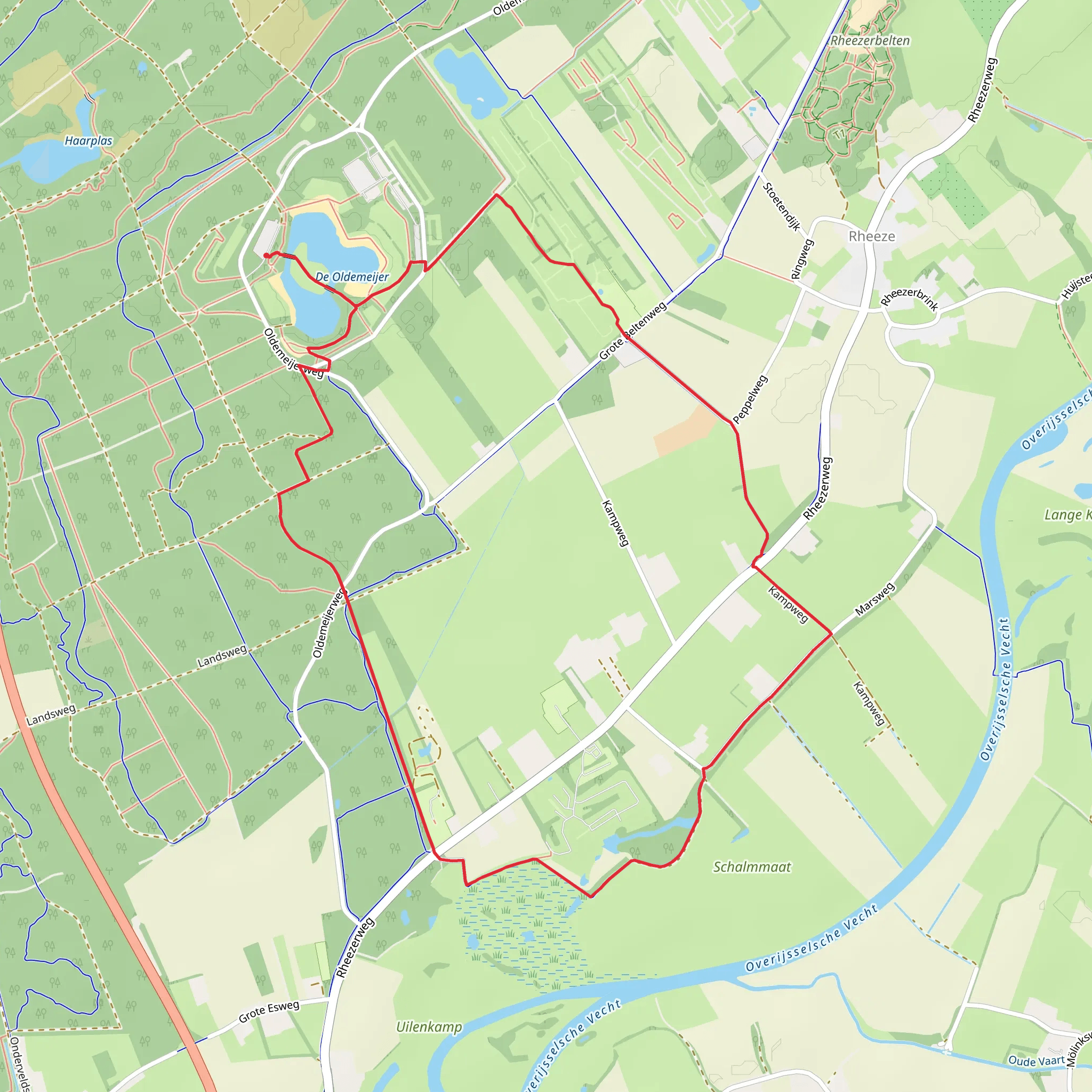 Koehaar and Moskuilen via Peppel Weg mobile static map