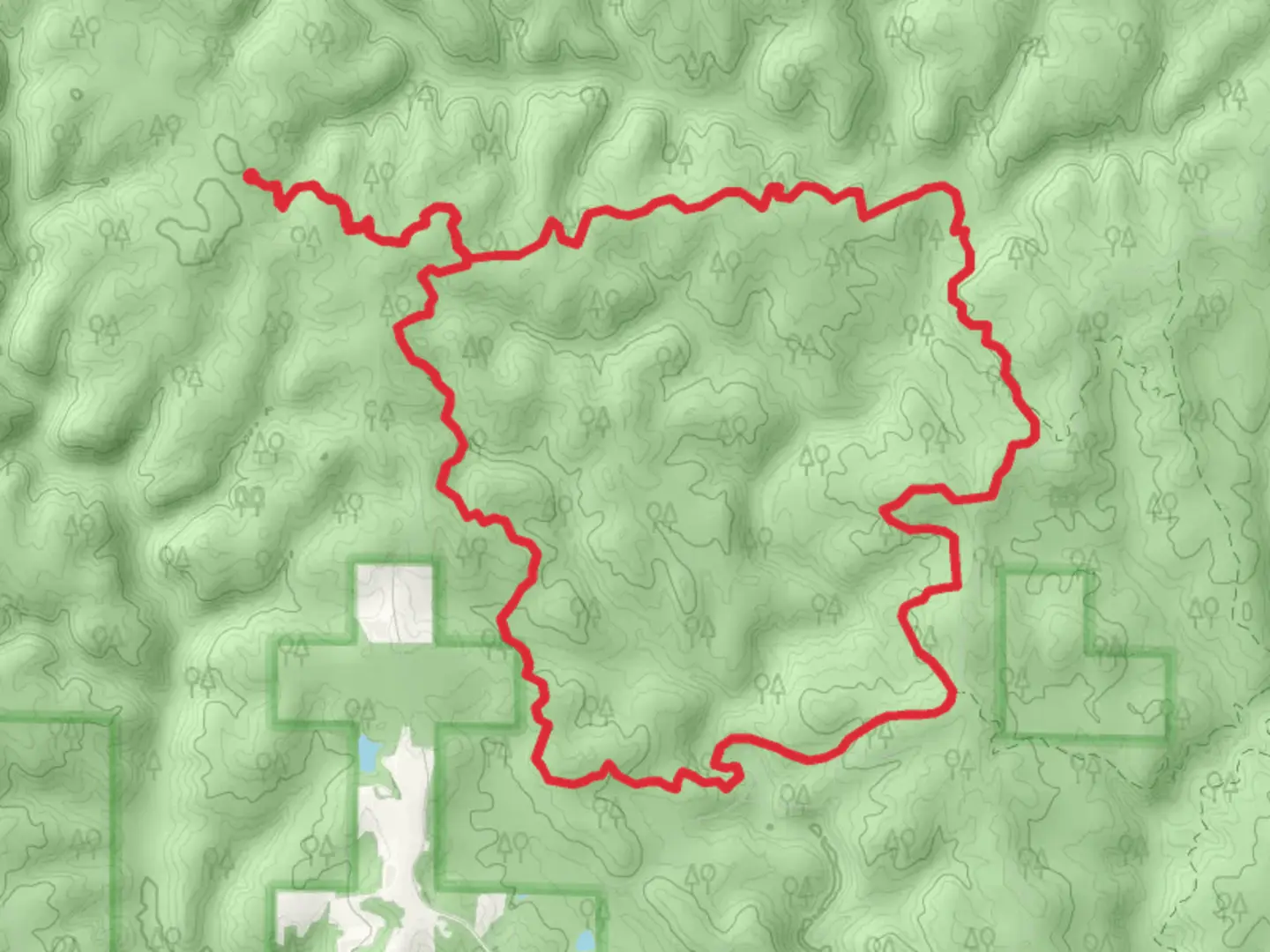 An image depicting the trail Pine Torch Horse Loop and its surrounding area.