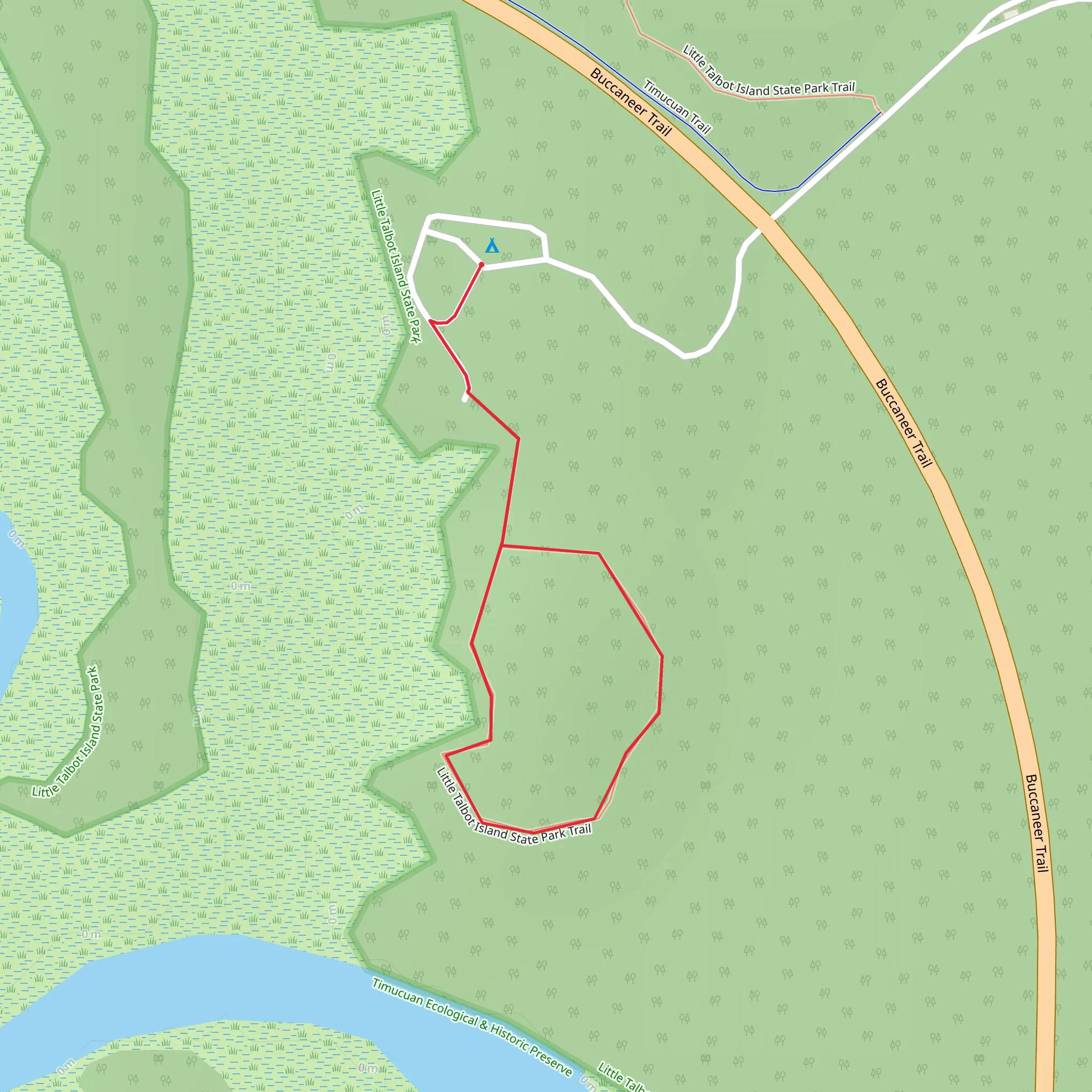 Little Talbot Island State Park Trail mobile static map