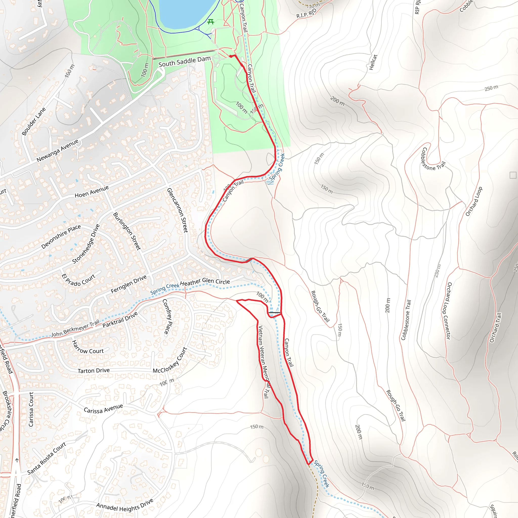 Canyon and Vietnam Veteran Memorial Loop Trail mobile static map