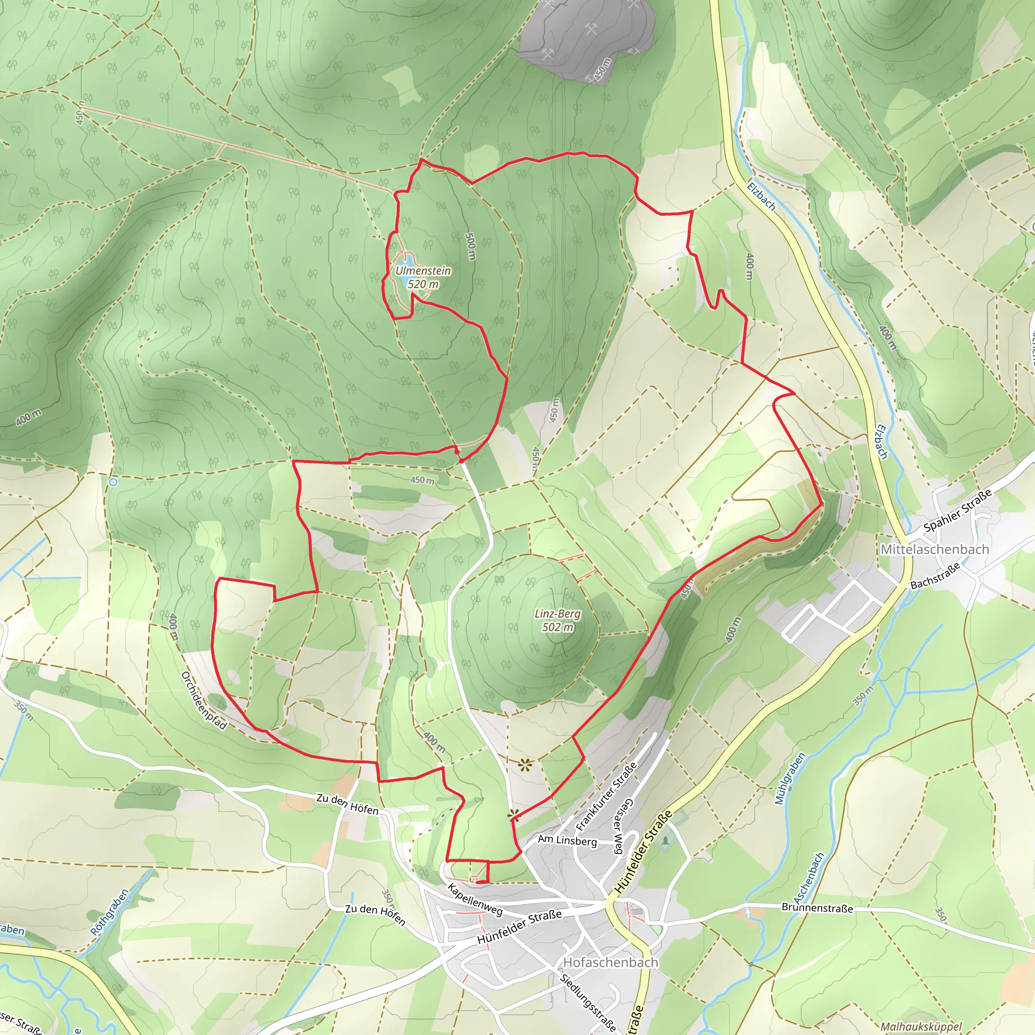 Ulmenstein Loop via Extratour Ulmenstein mobile static map