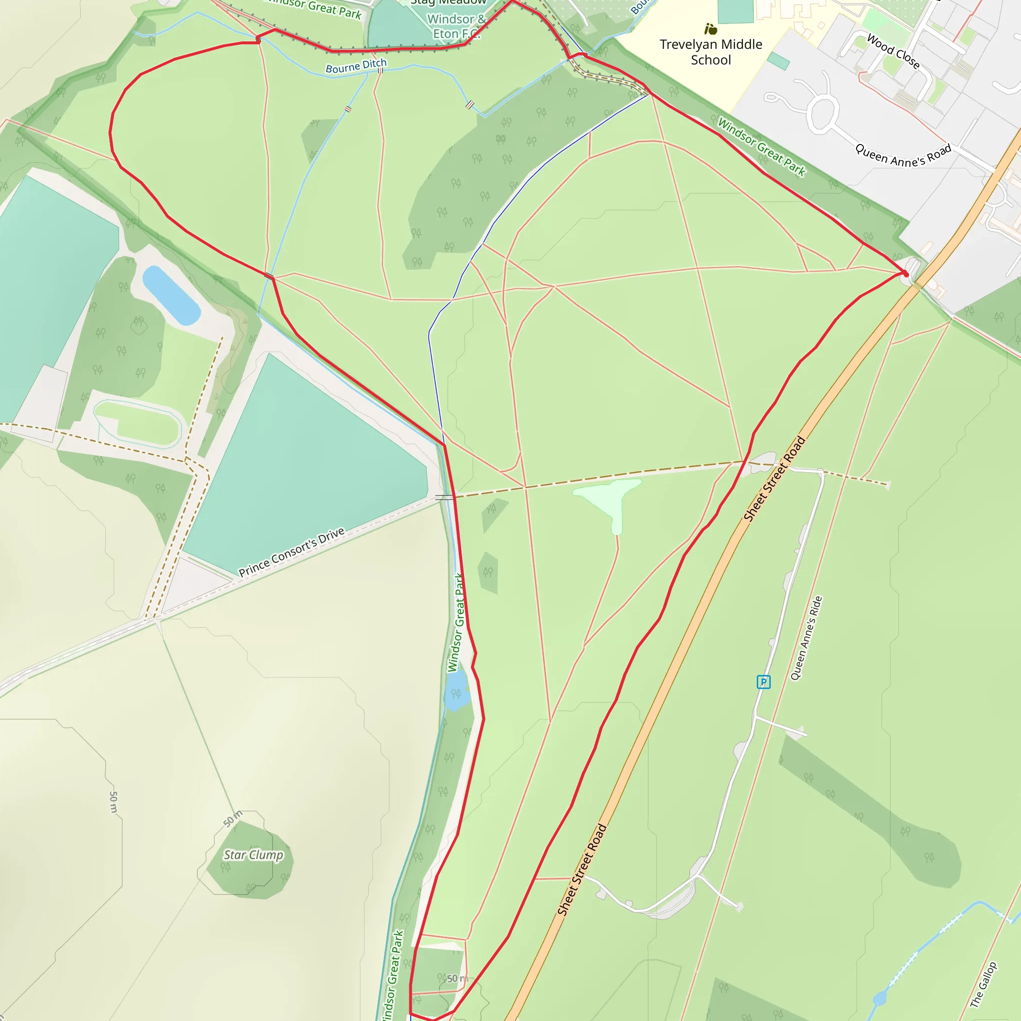 Spital Meadow Loop mobile static map