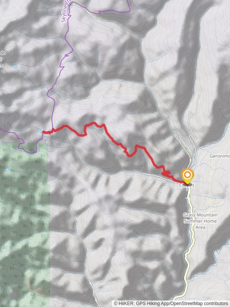 An image depicting the trail Stewart Lake via Winsor Ridge Trail and its surrounding area.
