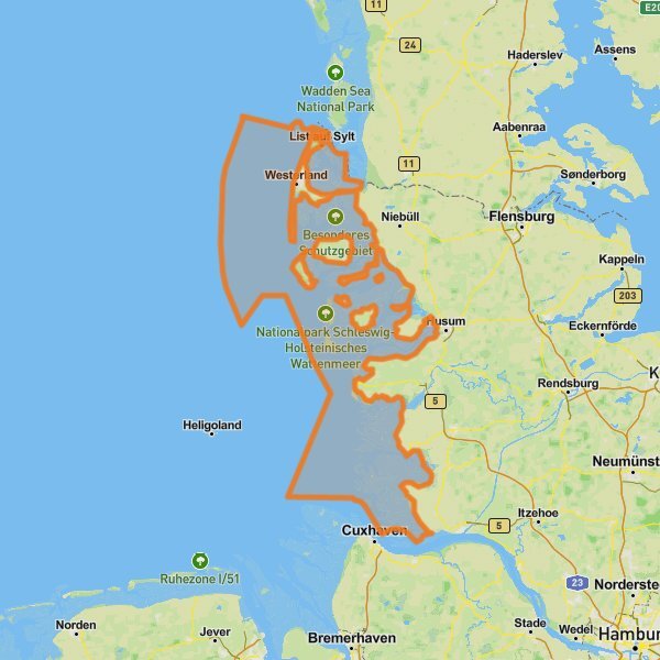 Schleswig-Holstein Wadden Sea National Park mobile static map