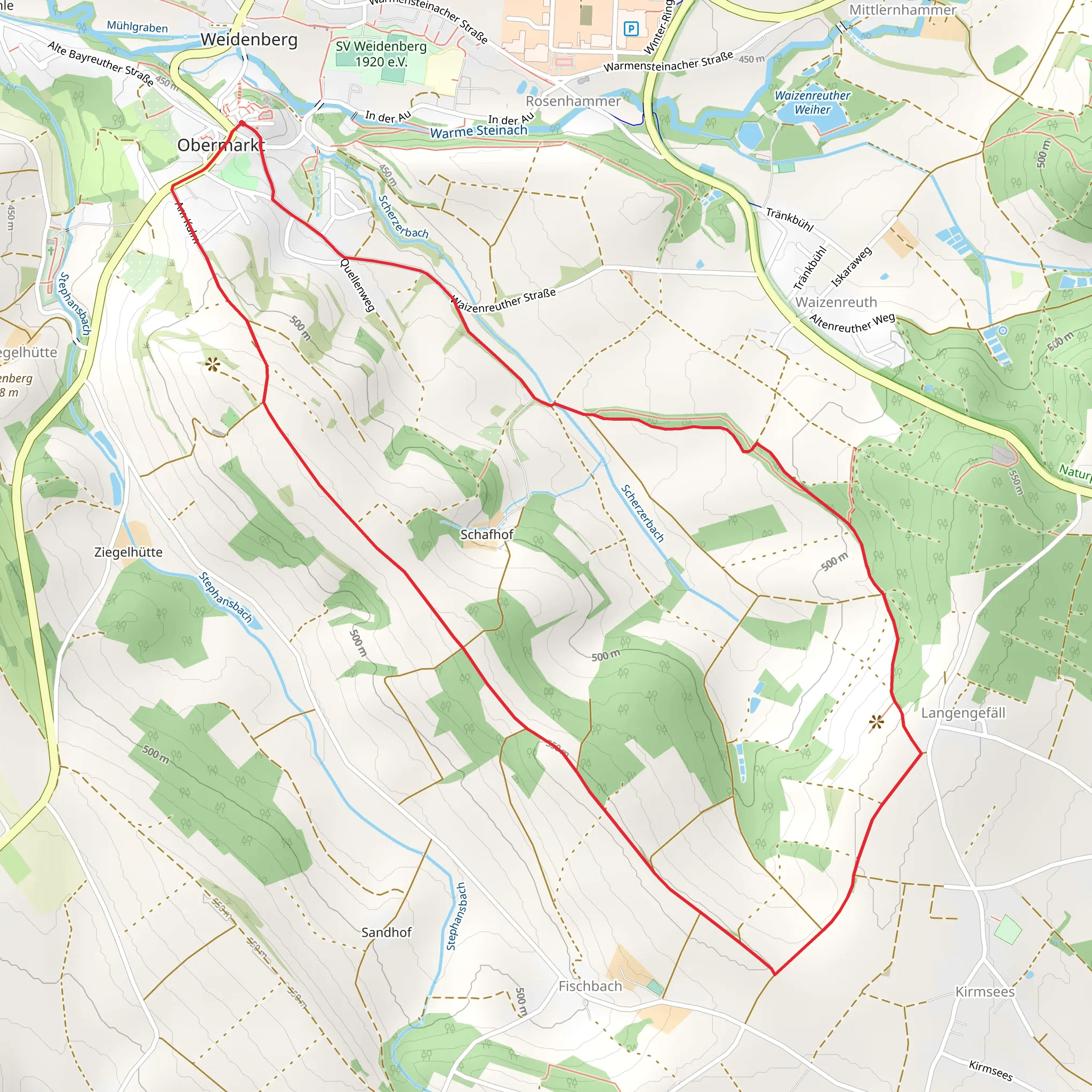 Naturlehrpfad and Weidenberg Loop mobile static map