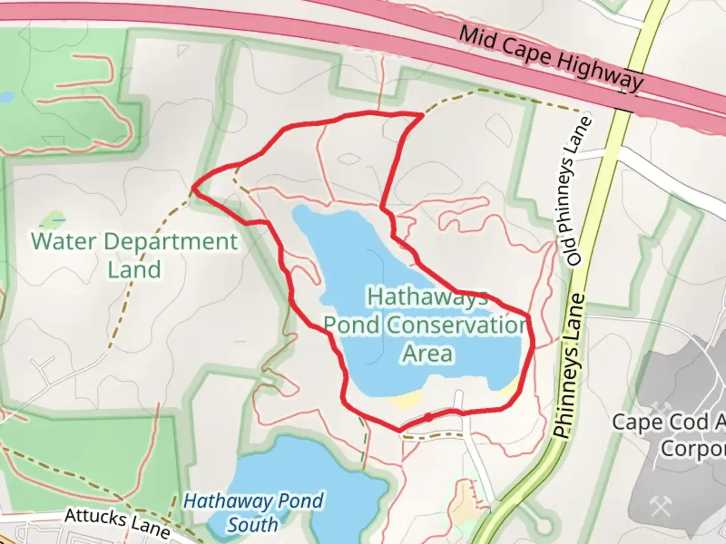 An image depicting the trail Hathaway Pond North Loop and its surrounding area.