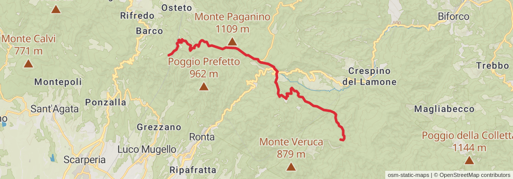 Sentiero Italia - Apennines Section stage 18 Map