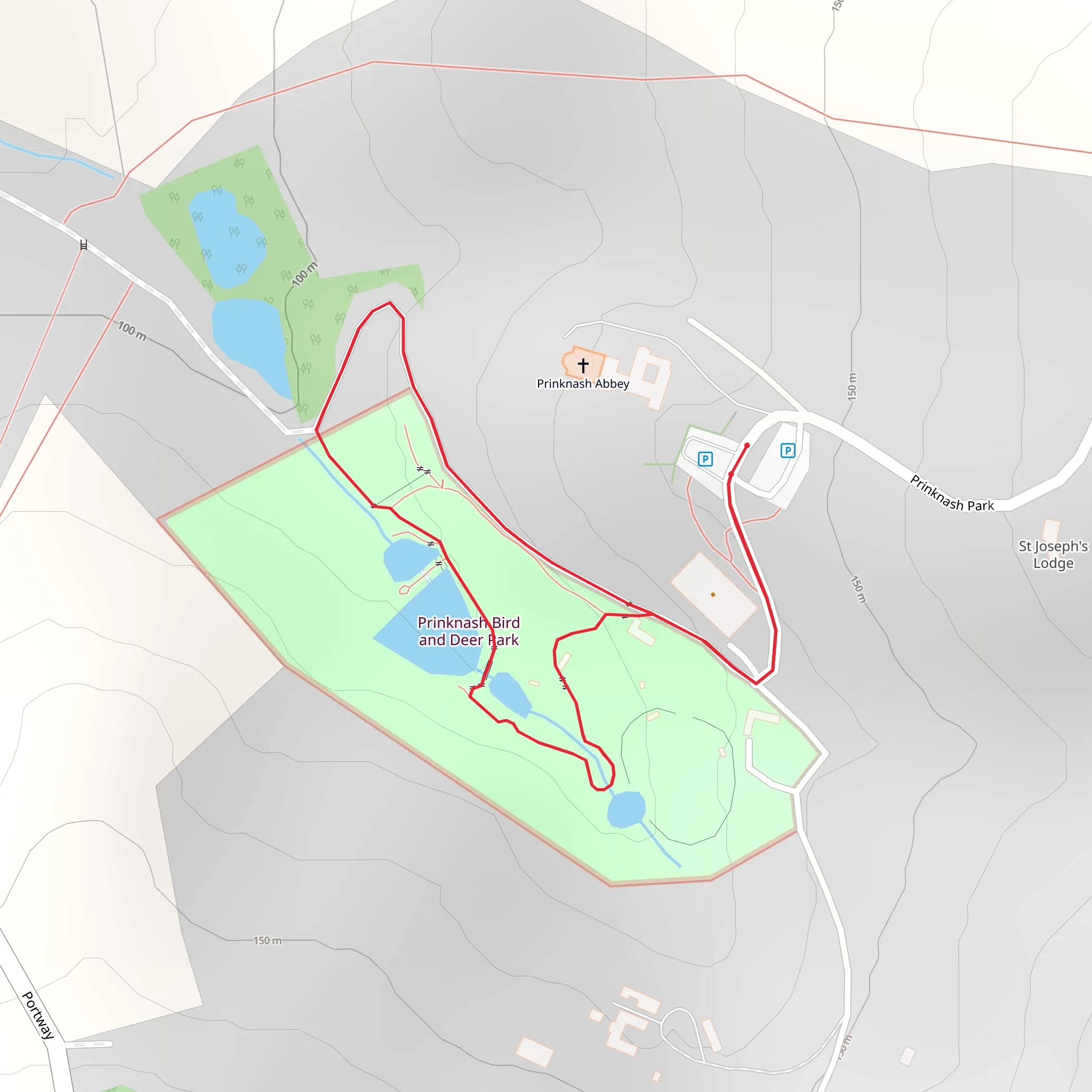 Prinknash Abbey Park Loop mobile static map