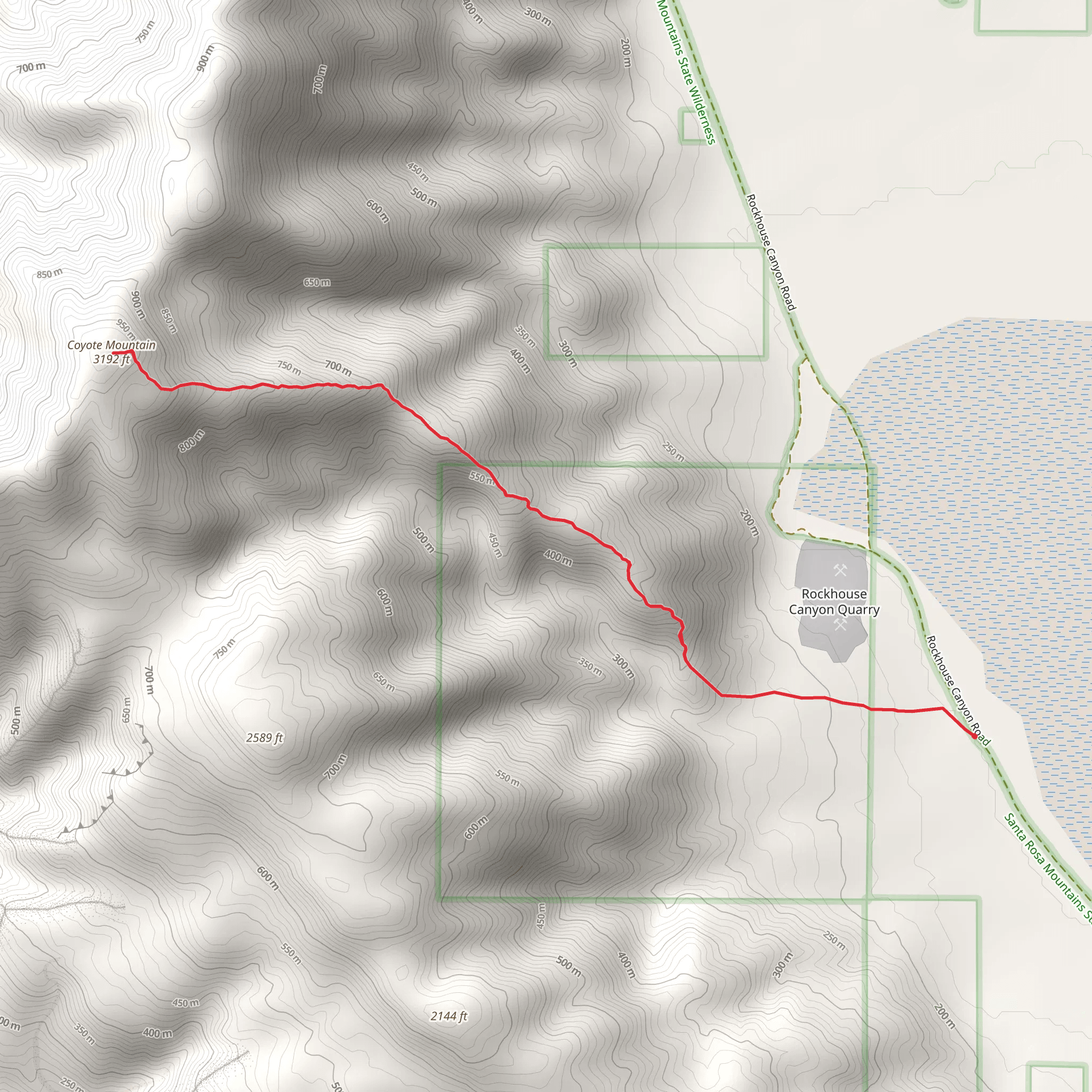 Coyote Mountain mobile static map