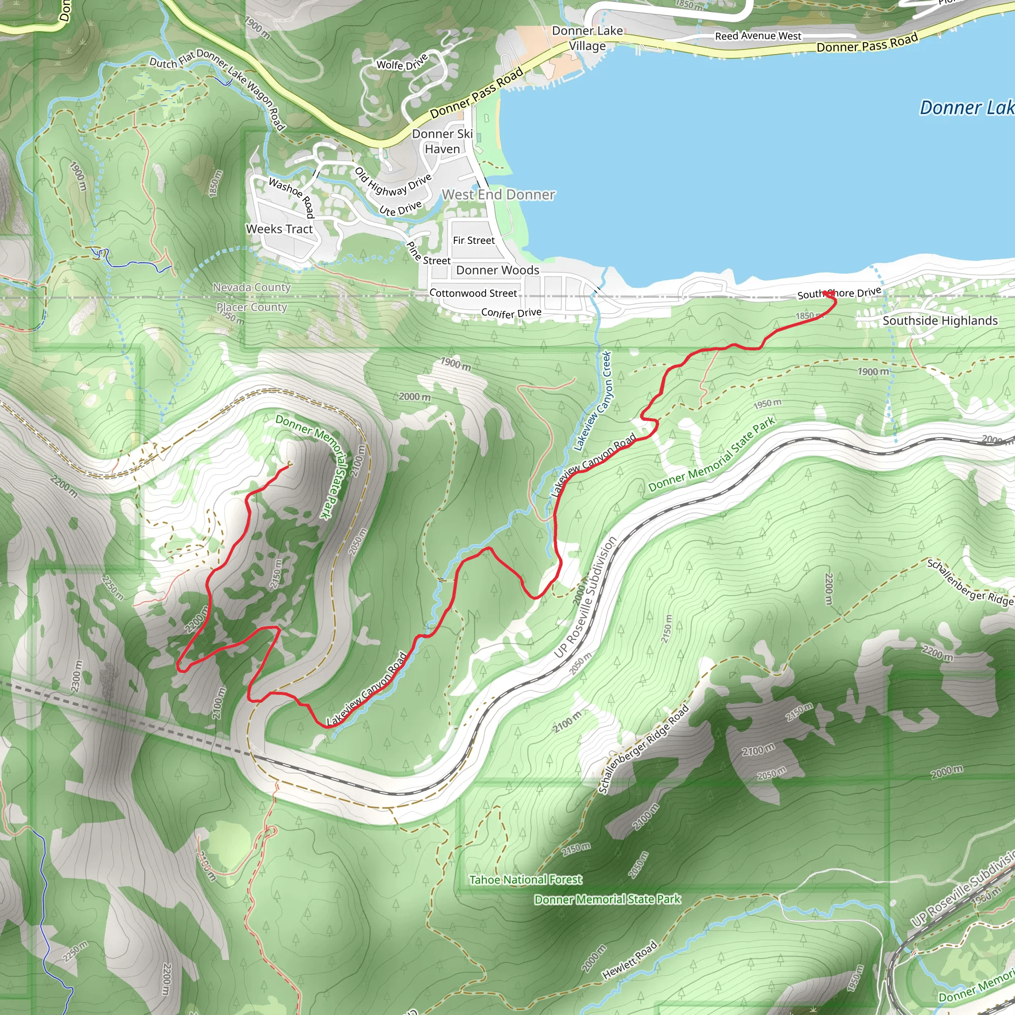Lakeview Canyon Road Walk mobile static map