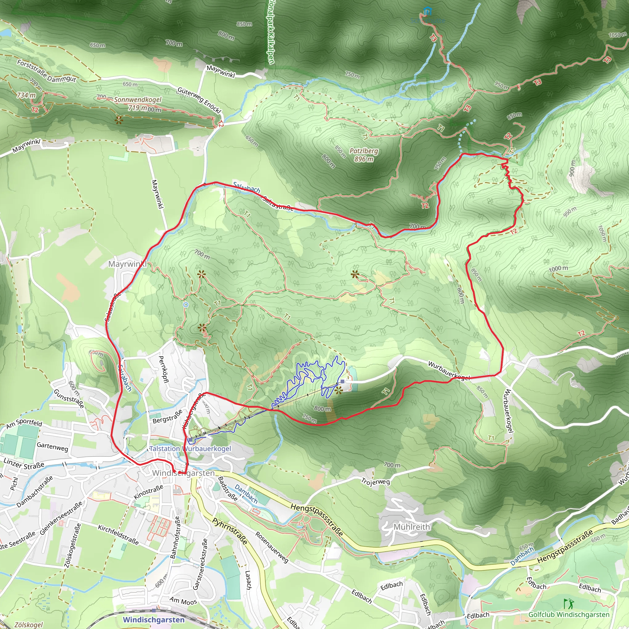 Salzatal Valley - Water Reservoir and Wurbauerkogel mobile static map