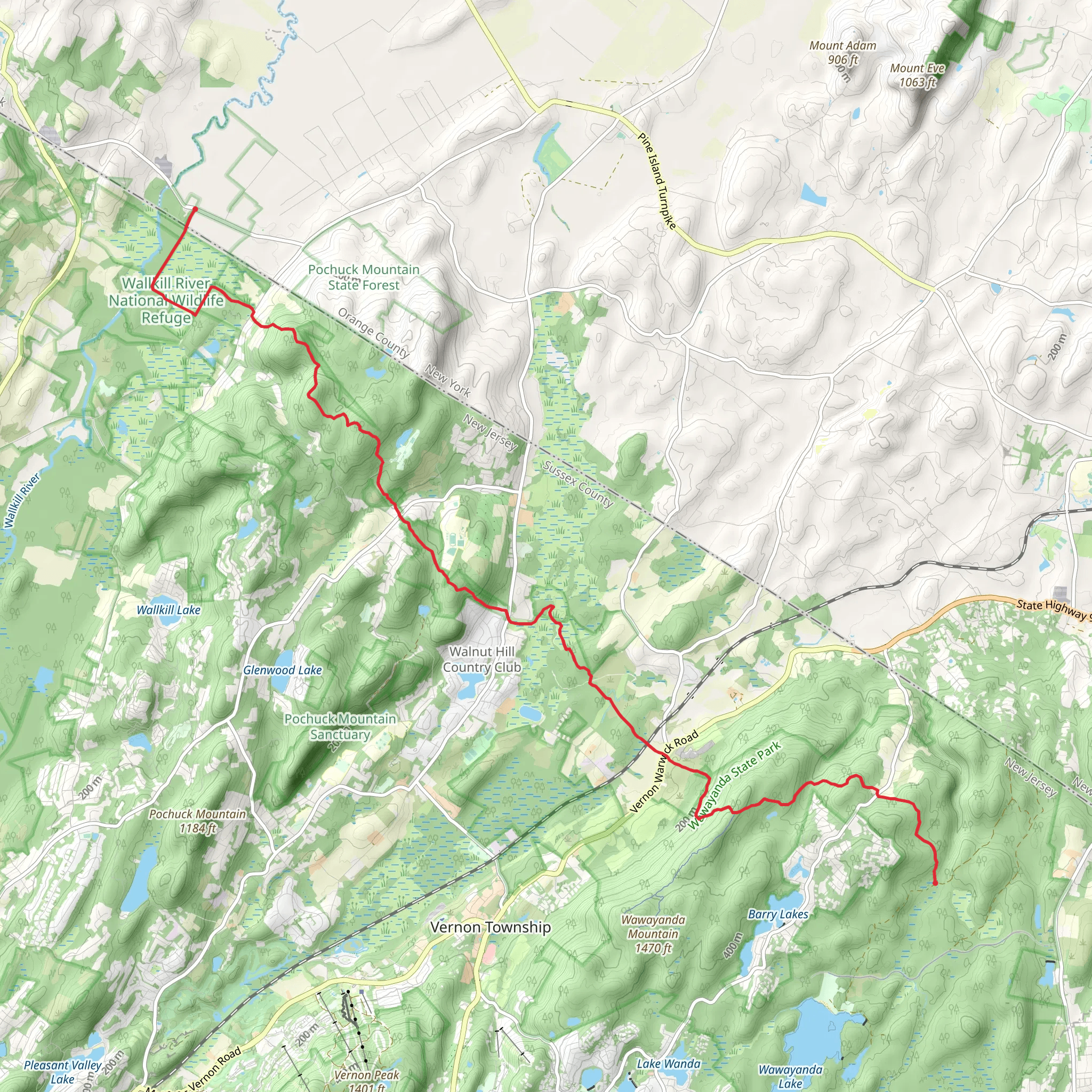 Liberty Lake and Appalachian Trail mobile static map