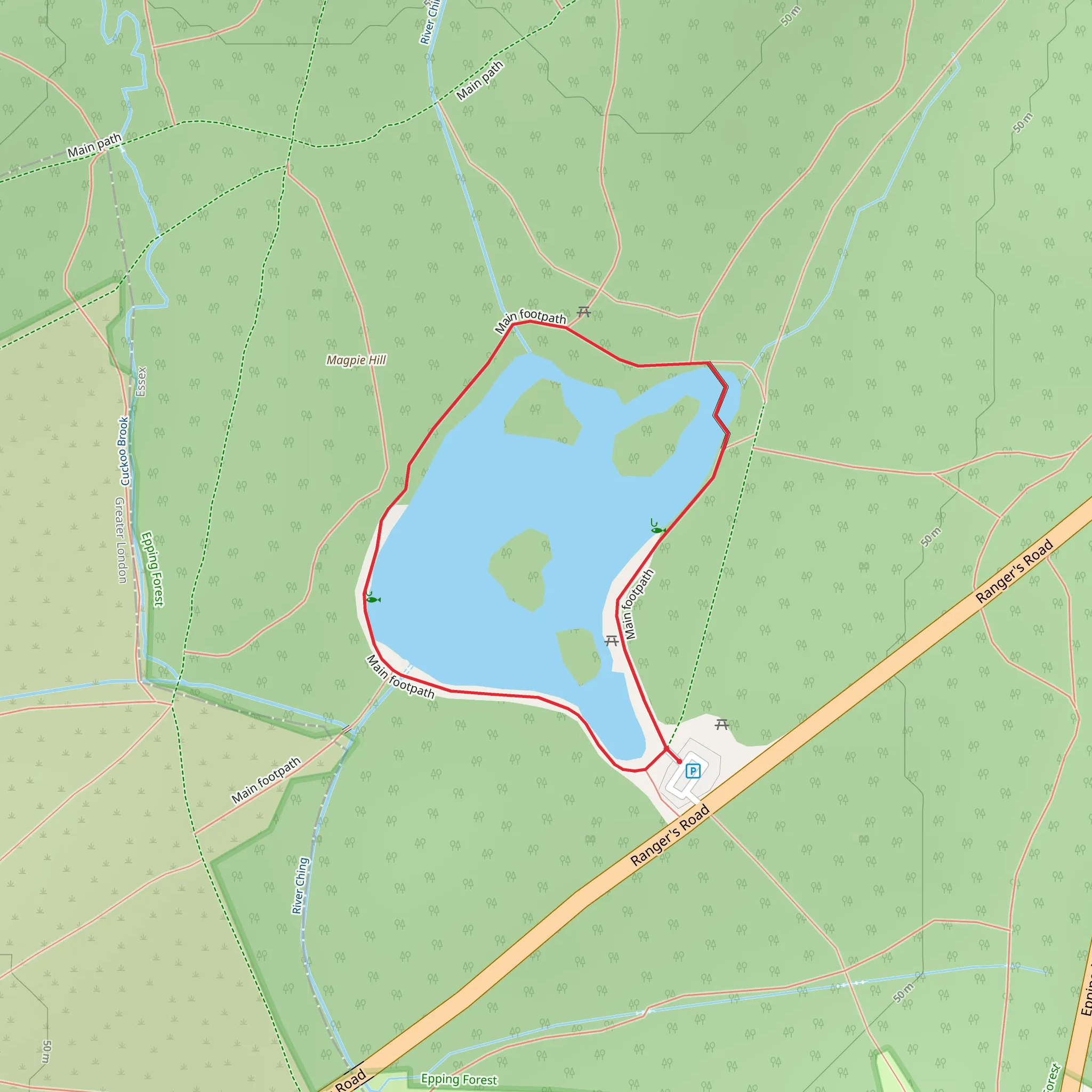 Connaught Water Loop mobile static map