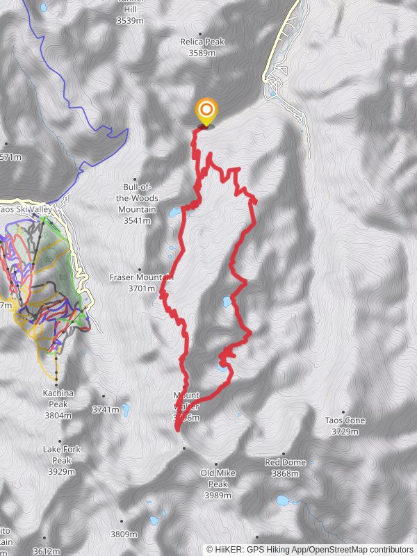 Horseshoe Lake, Mount Walter and MIddle Fork Lake Loop mobile static map