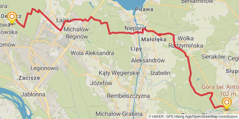 Warsaw Touristic Loop stage 5 Map