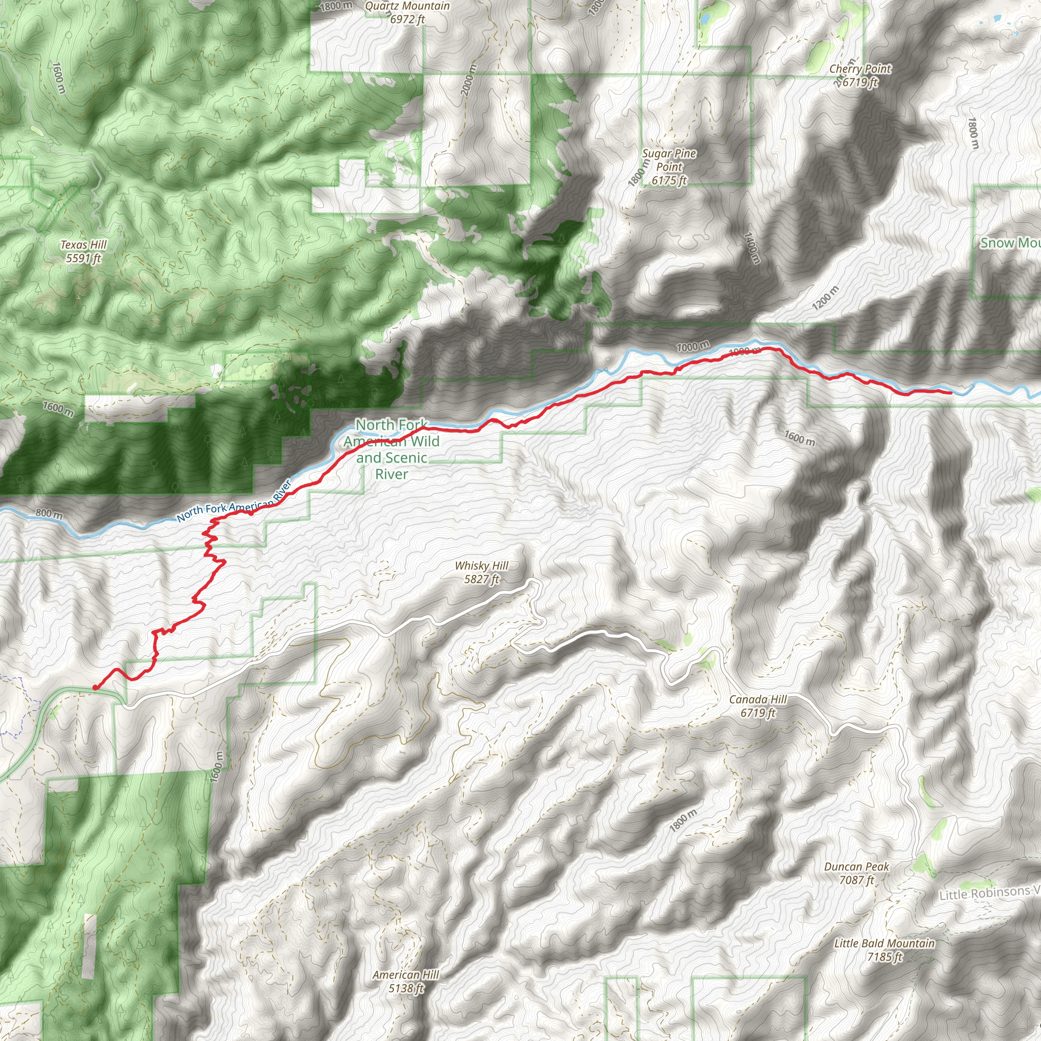American River Trail mobile static map