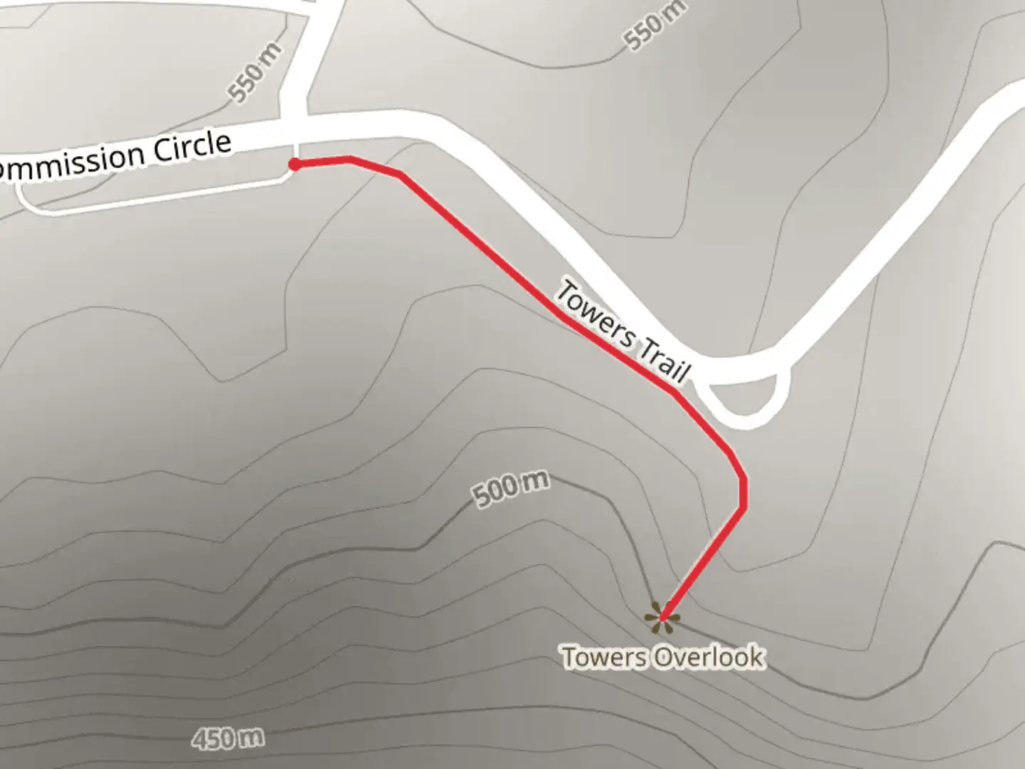 An image depicting the trail Towers Trail and its surrounding area.