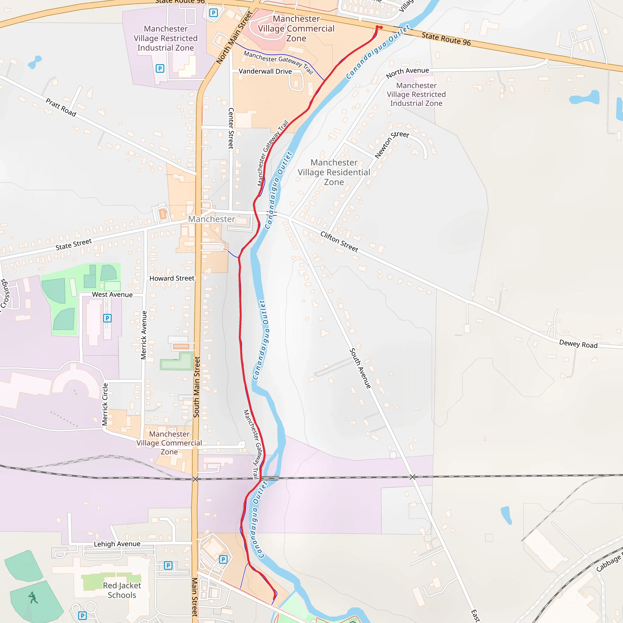 Canandaigua Outlet Creek from North Main Street mobile static map