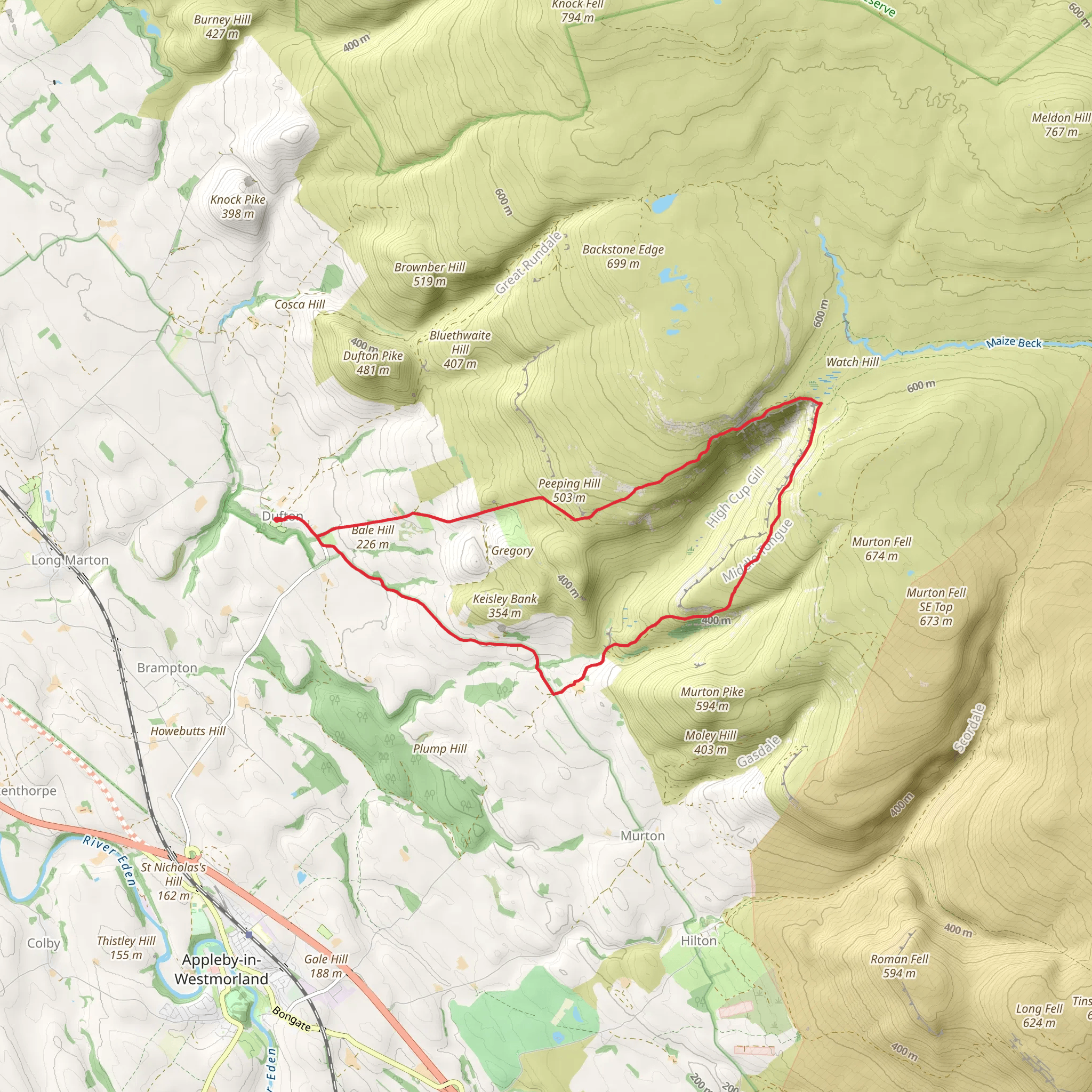 Nichol Chair and Middle Tongua Loop mobile static map